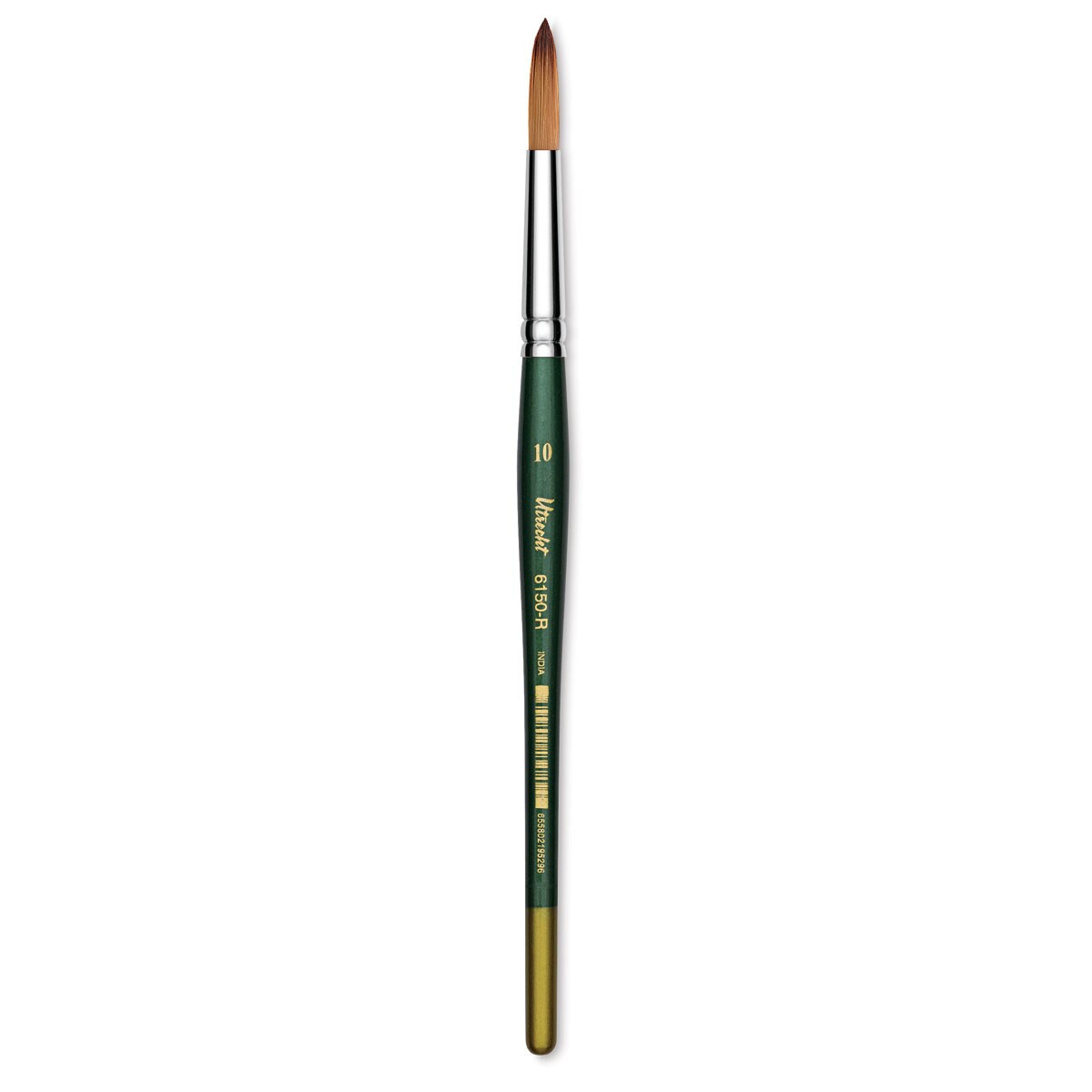 Utrecht Series 6150 Synthetic Golden Taklon Watercolor Brush - Round, Size 10, Short Handle