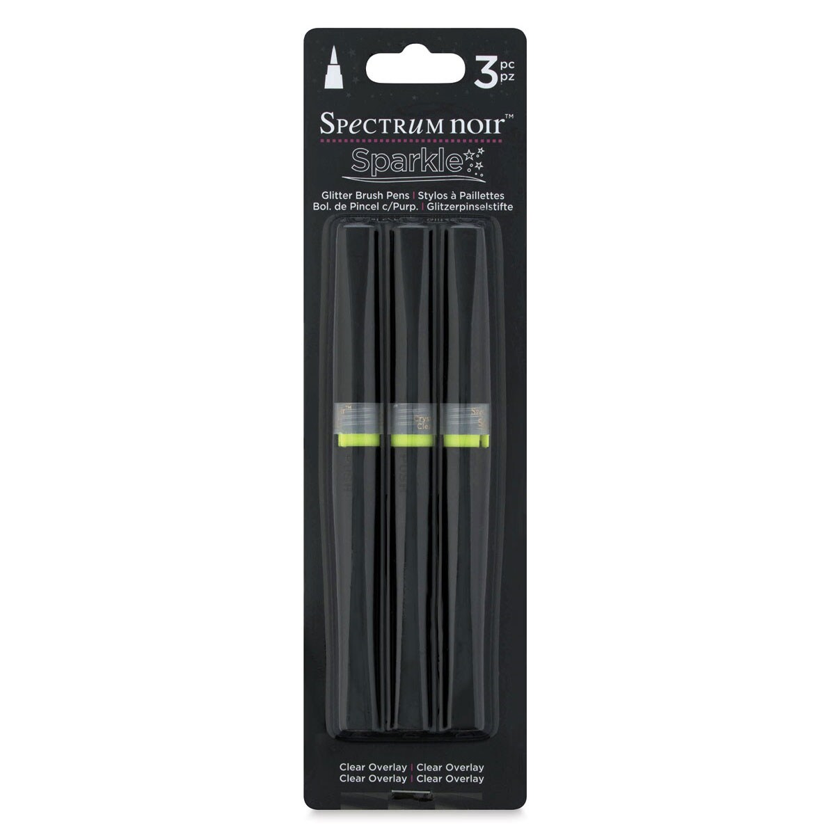 Spectrum Noir Sparkle Glitter Brush Pens - Clear Overlay, Set of 3