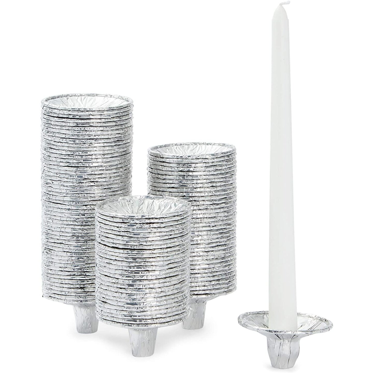 Disposable Aluminum Candle Holders for Shabbat, Funeral Procession (2.76 in, 200 Pack)