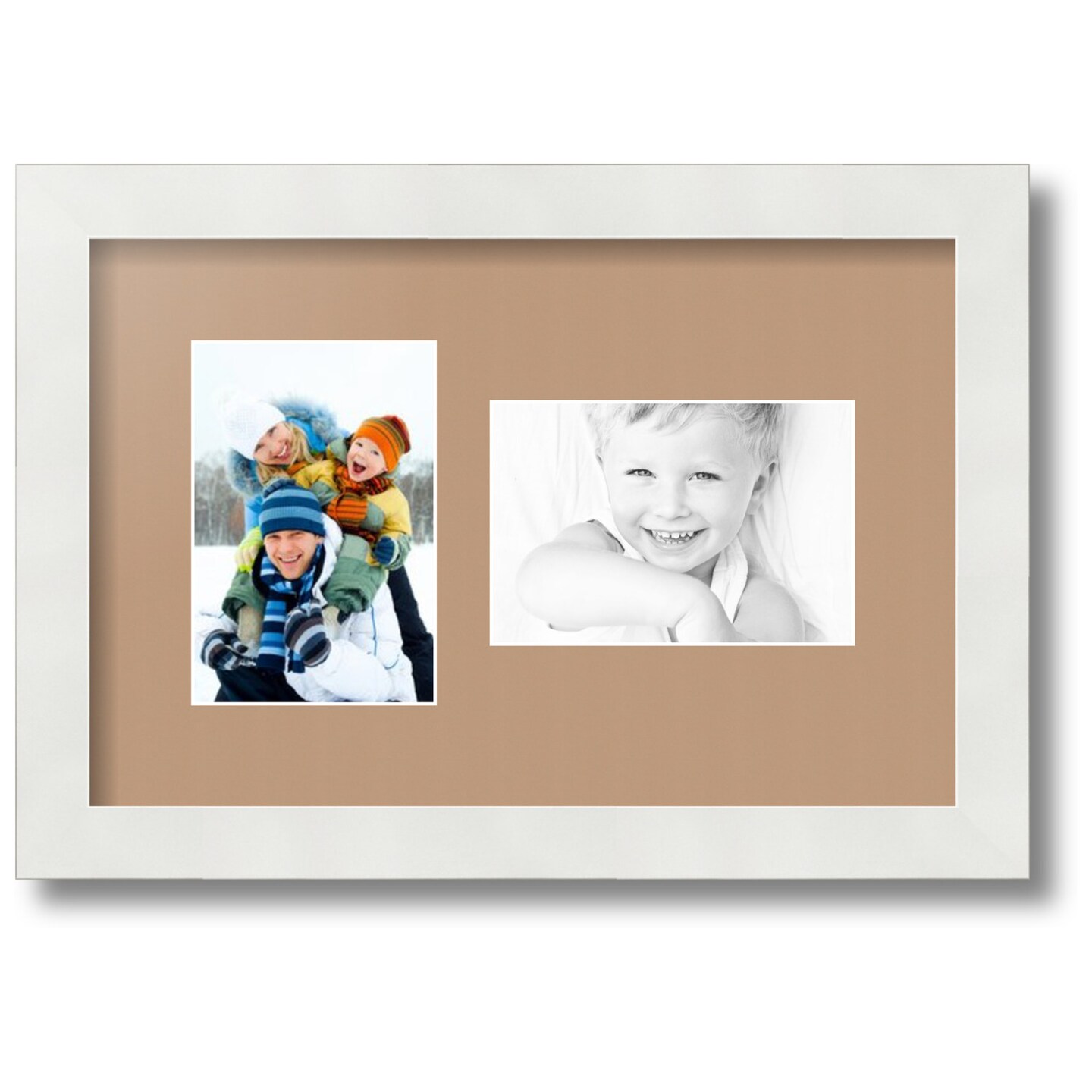 ArtToFrames Collage Photo Picture Frame with 2 - 4x6 inch Openings, Framed in White with Over 62 Mat Color Options and Regular Glass (CSM-3966-102)