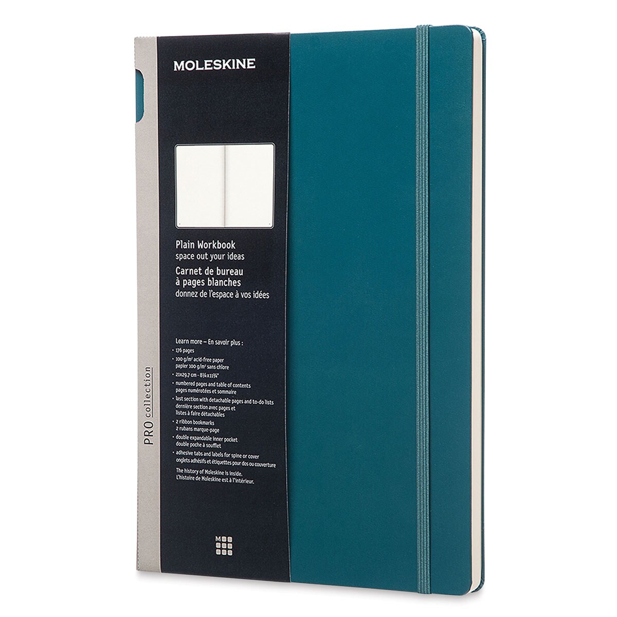 Moleskine Pro Collection Workbook Hardcover, Green, Blank, 113/4" x
