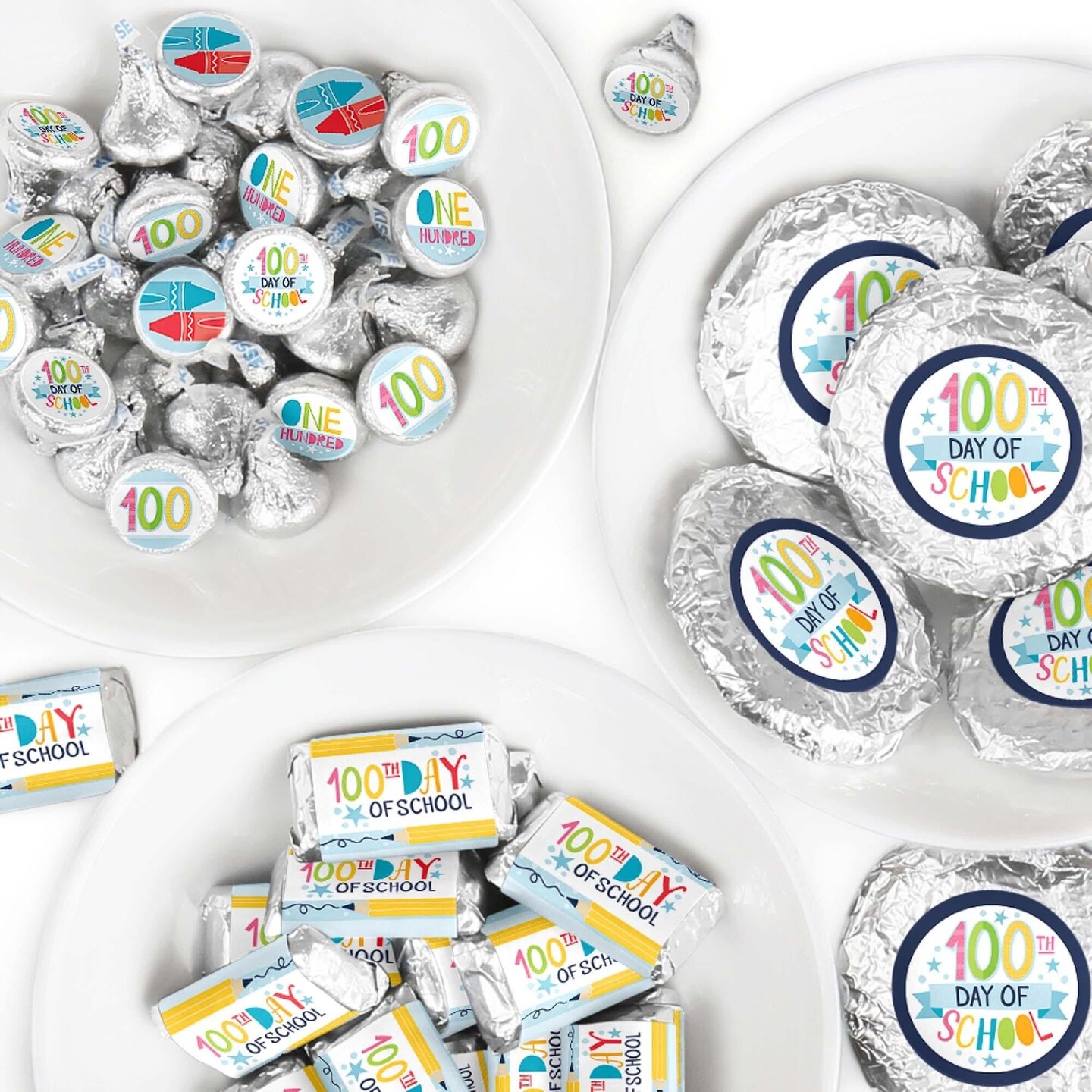 Big Dot of Happiness Happy 100th Day of School 100 Days Party Candy Favor Sticker Kit 304