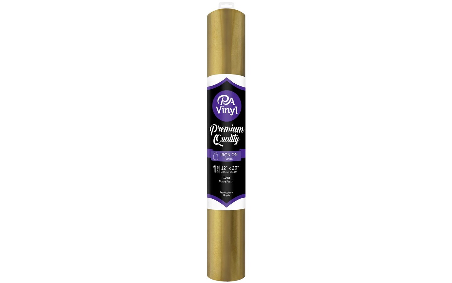 Iron On Vinyl 12x20 Roll Matte Gold