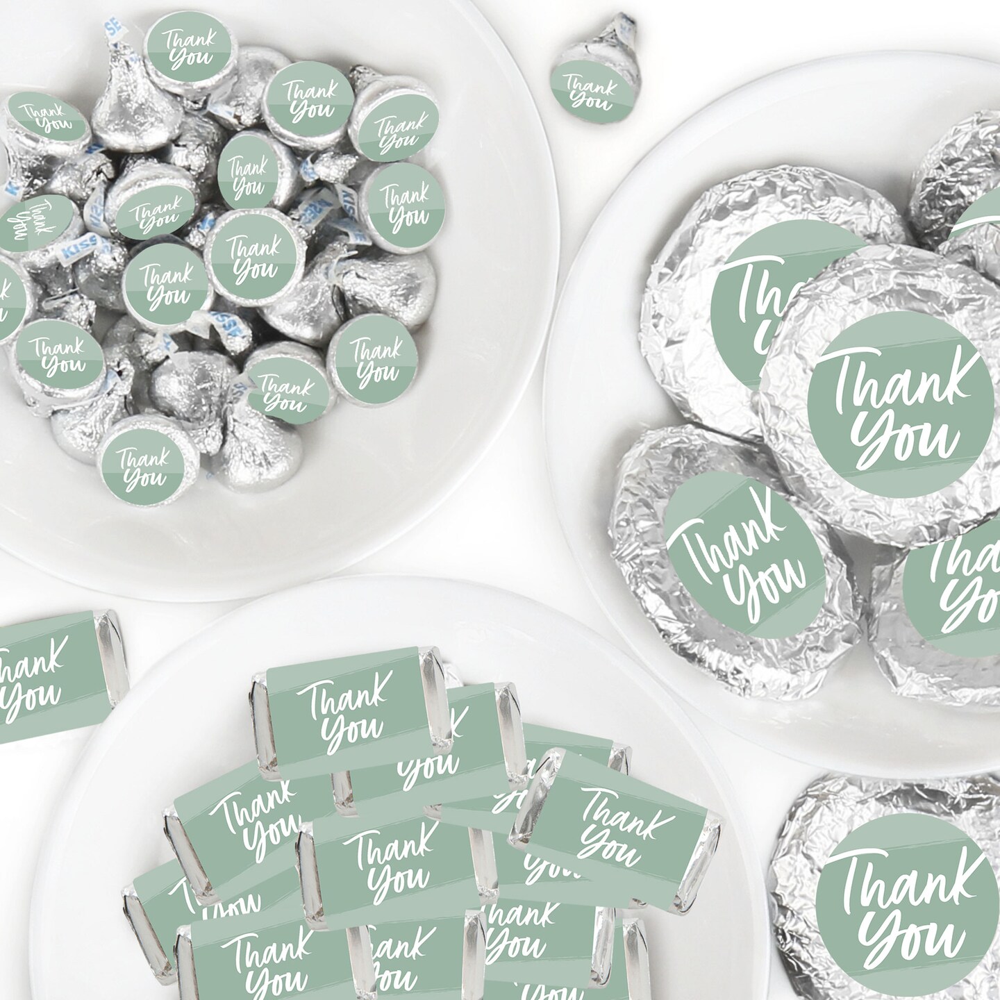 Big Dot of Happiness Sage Green Elegantly Simple  - Guest Party Favors Candy Favor Sticker Kit - 304 Pieces