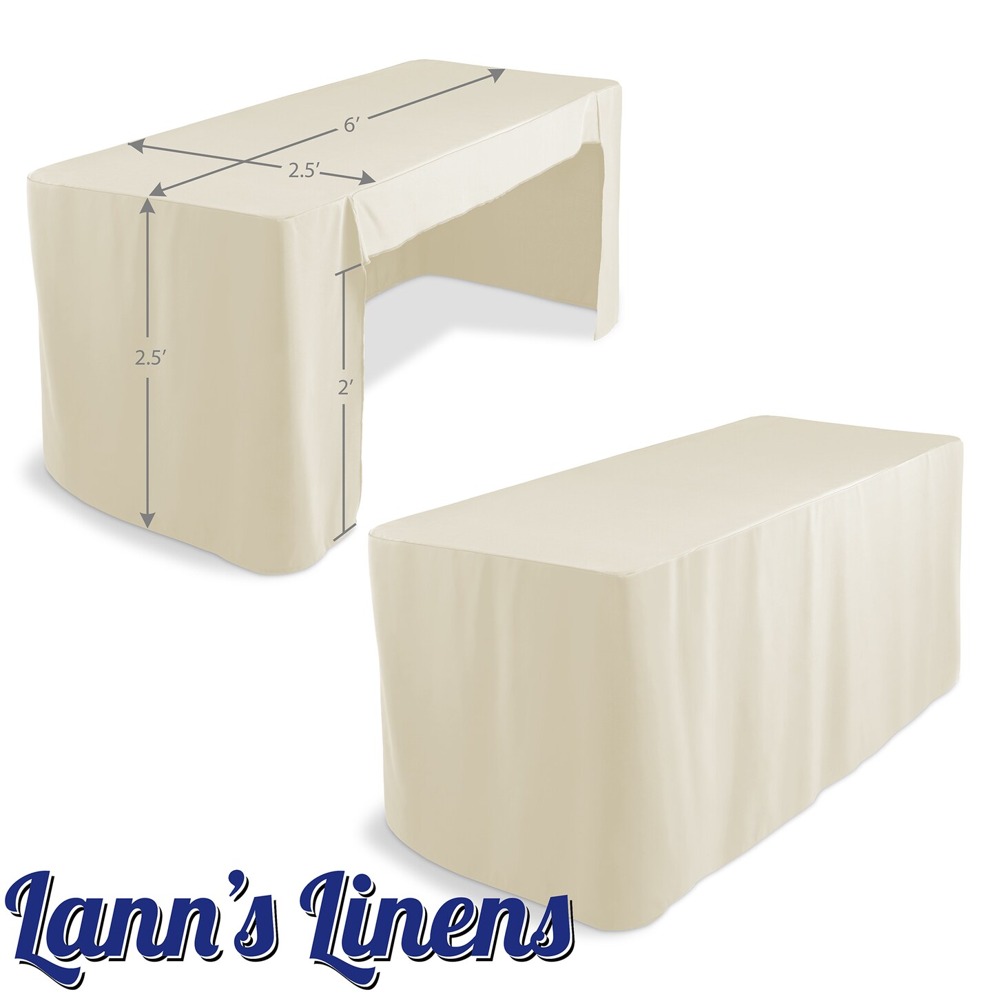 Lann&#x27;s Linens Premium 6&#x27; Trade Show Table Cover - Open Back Fitted Tablecloth