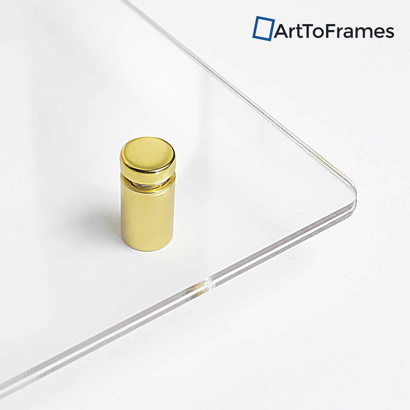 ArtToFrames 8x10 inches Floating Acrylic Frame (Full Frame is 12x14) with Choice of Chrome, Gold, Satin, White or Black Standoff Hardware