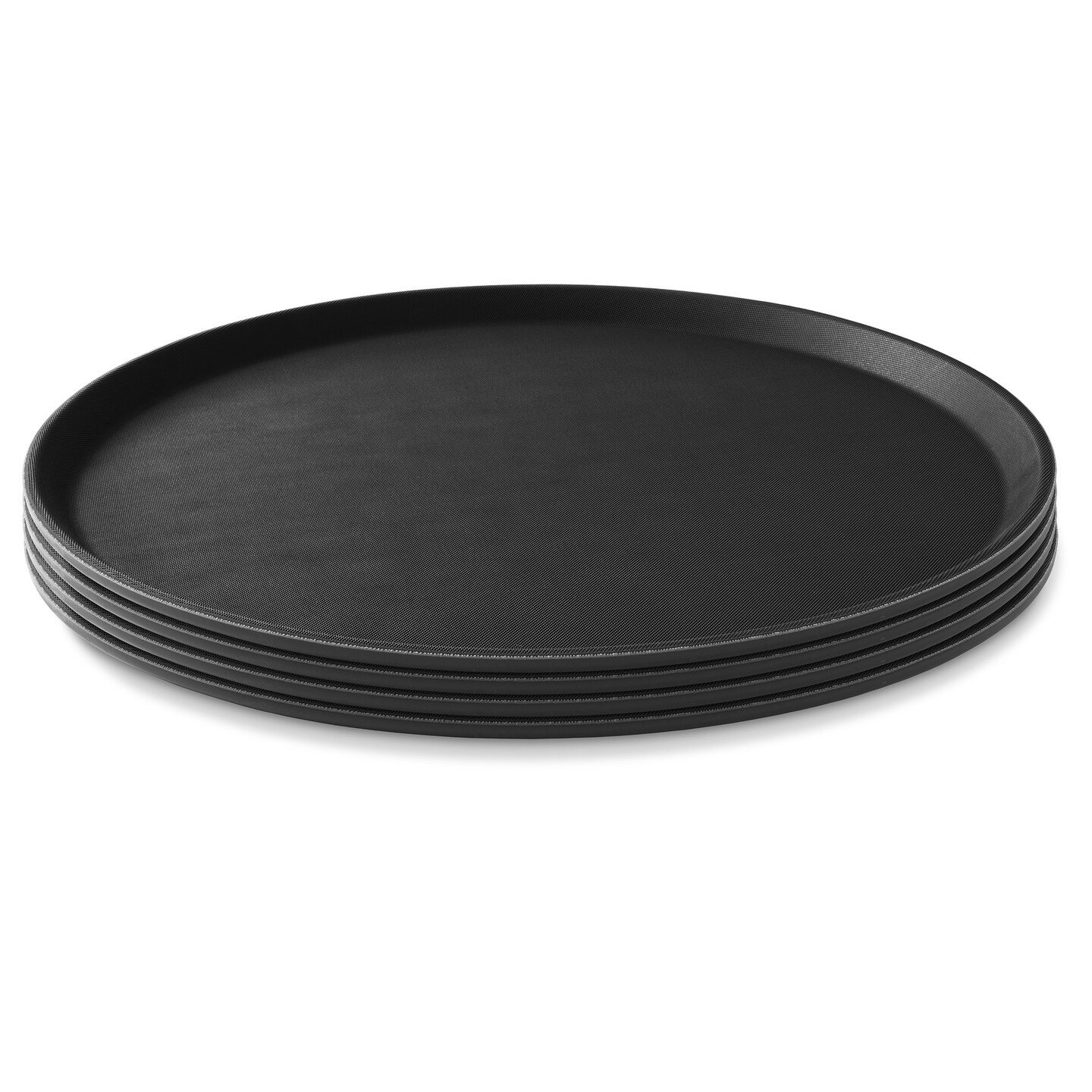 Jubilee (Set of 4) Round Restaurant Serving Trays - NSF Certified Non-Slip Food Service Tray