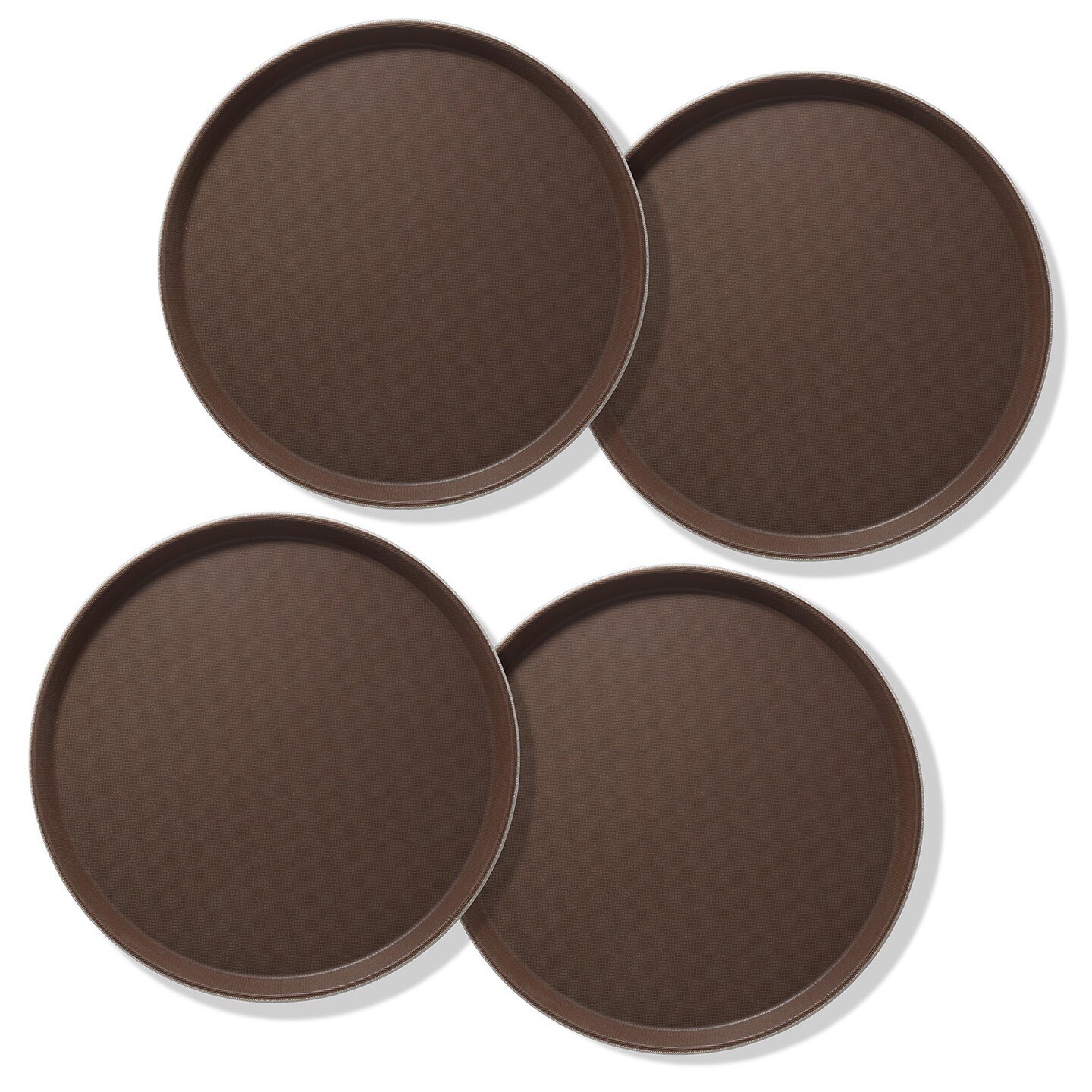 Jubilee (Set of 4) Round Restaurant Serving Trays - NSF Certified Non-Slip Food Service Tray