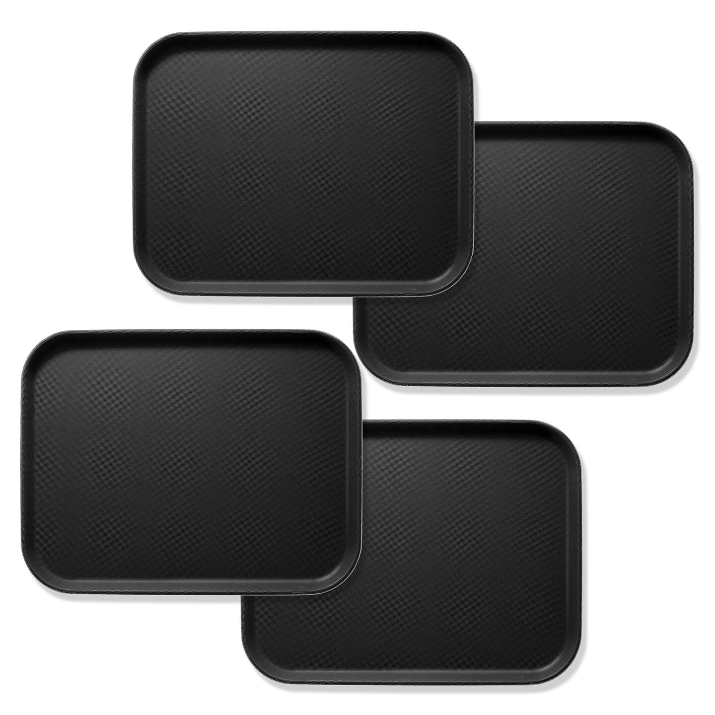 Jubilee (Set of 4) Rectangular Restaurant Serving Trays - NSF Certified Non-Slip Food Service Tray
