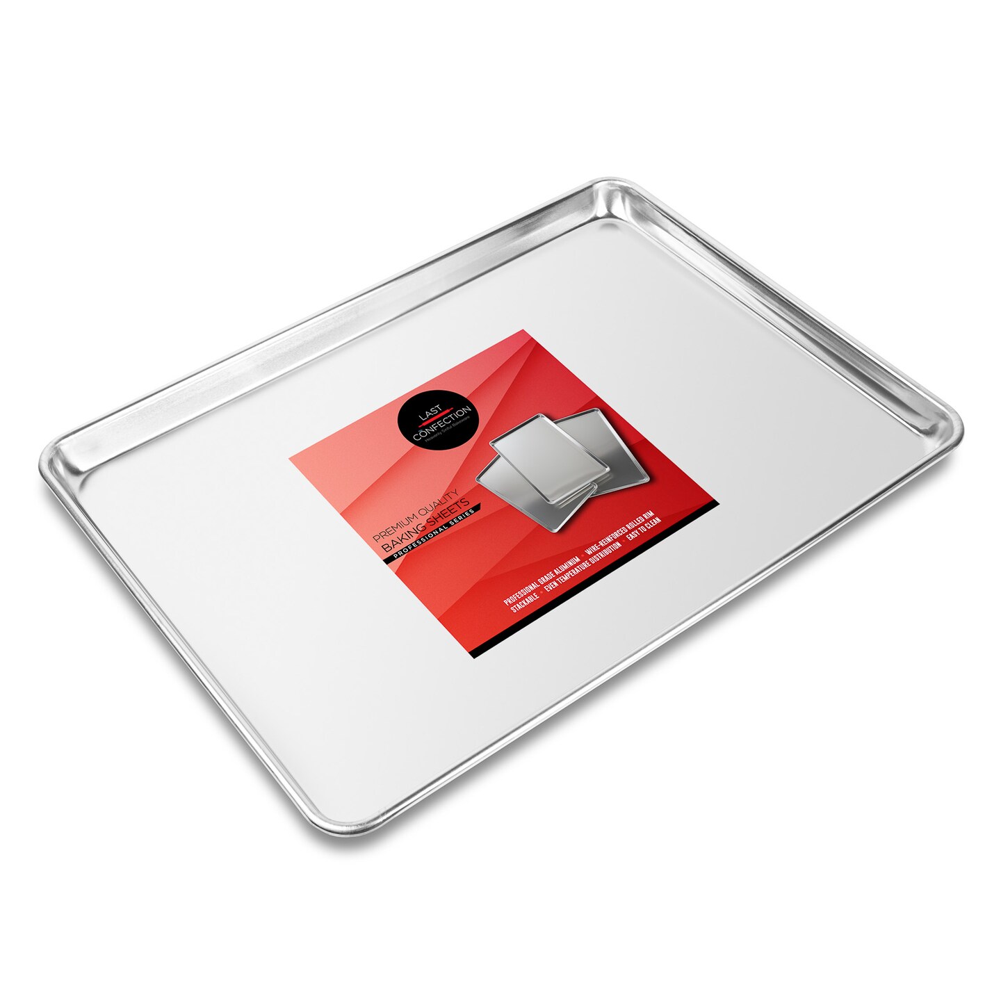 Last Confection 6 Cookie Baking Sheets - Rimmed Aluminum Jelly Roll Trays