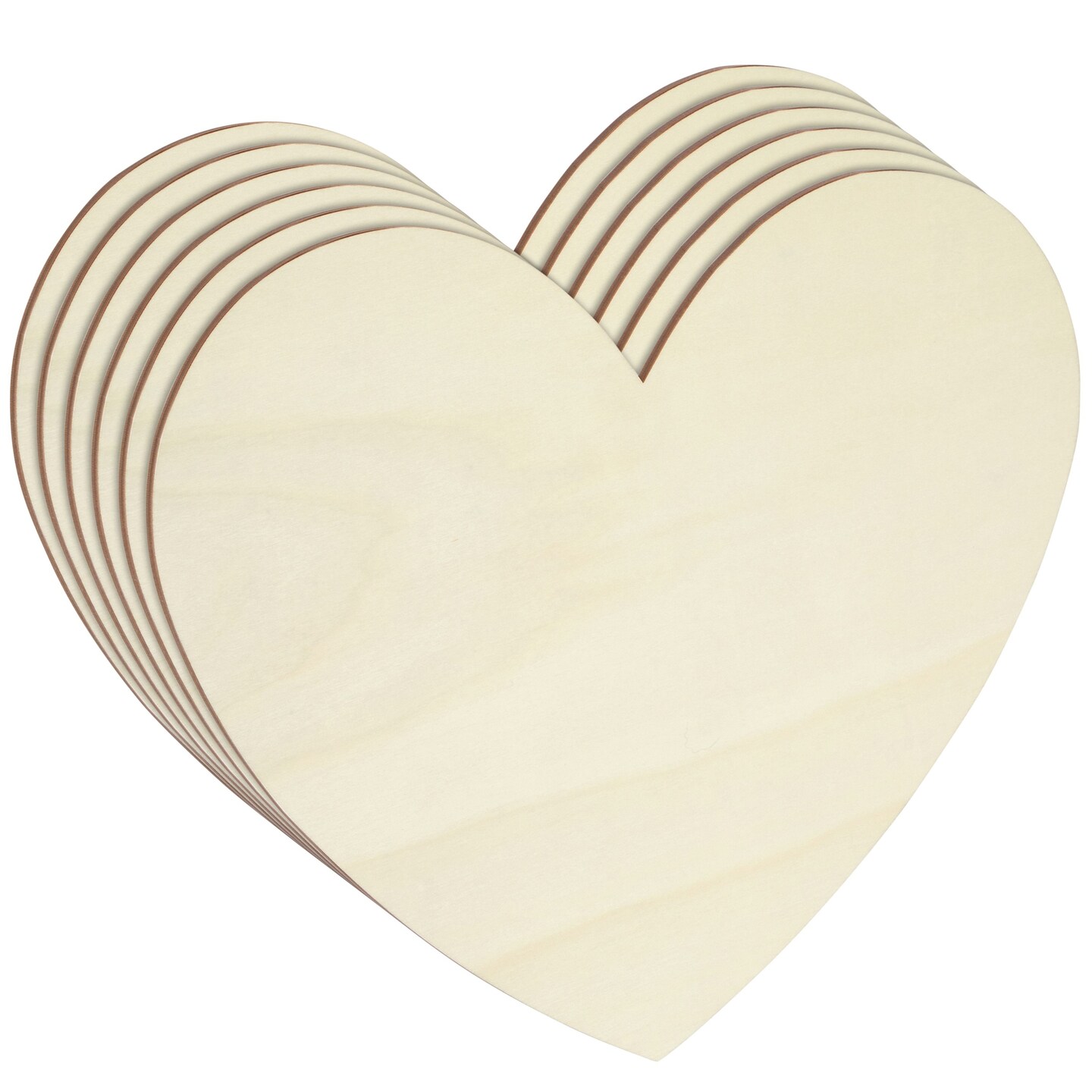 6 Pack Unfinished Wooden Hearts for Crafts, DIY Valentine&#x27;s Decor (12 x 10 In)