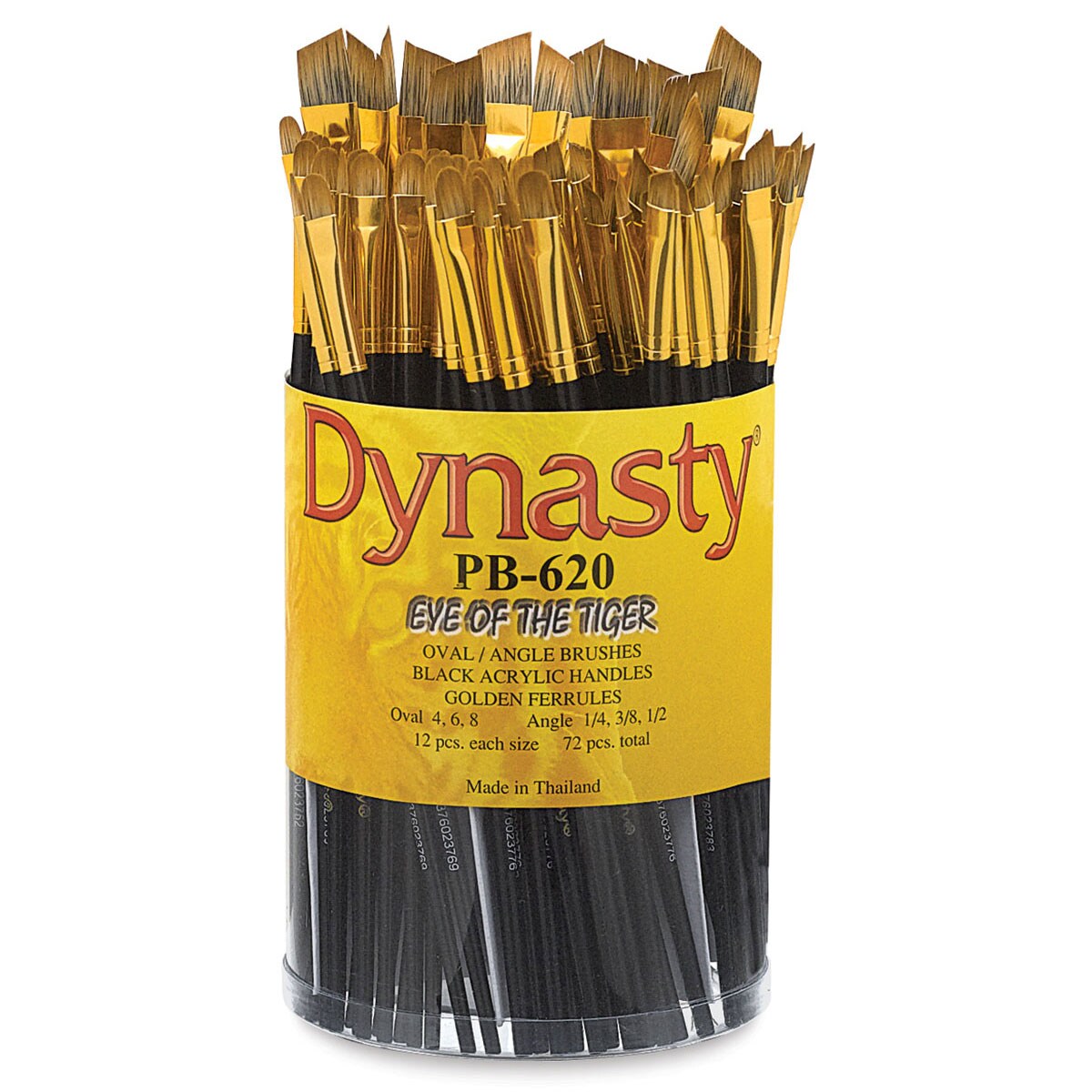 Dynasty Eye of the Tiger Brush Set - Filberts and Angulars, Set of 96