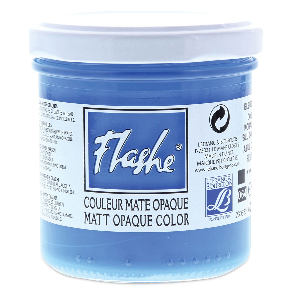 Lefranc & Bourgeois Flashe Vinyl Paint Cobalt Blue Hue, 125 ml jar