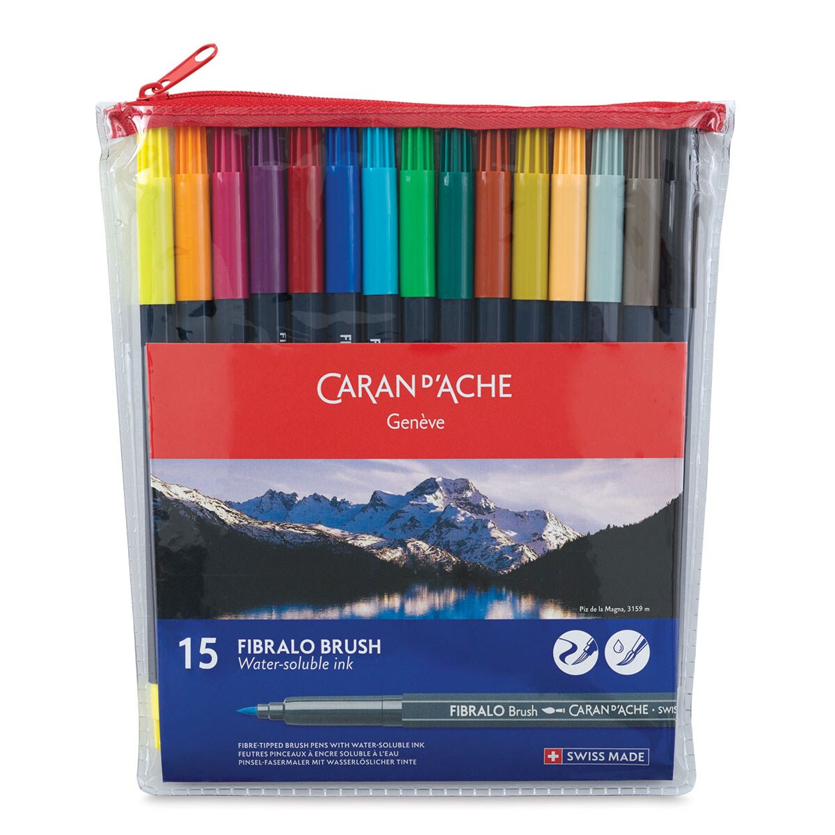 Caran d&#x27;Ache Fibralo Brush Markers - Set of 15
