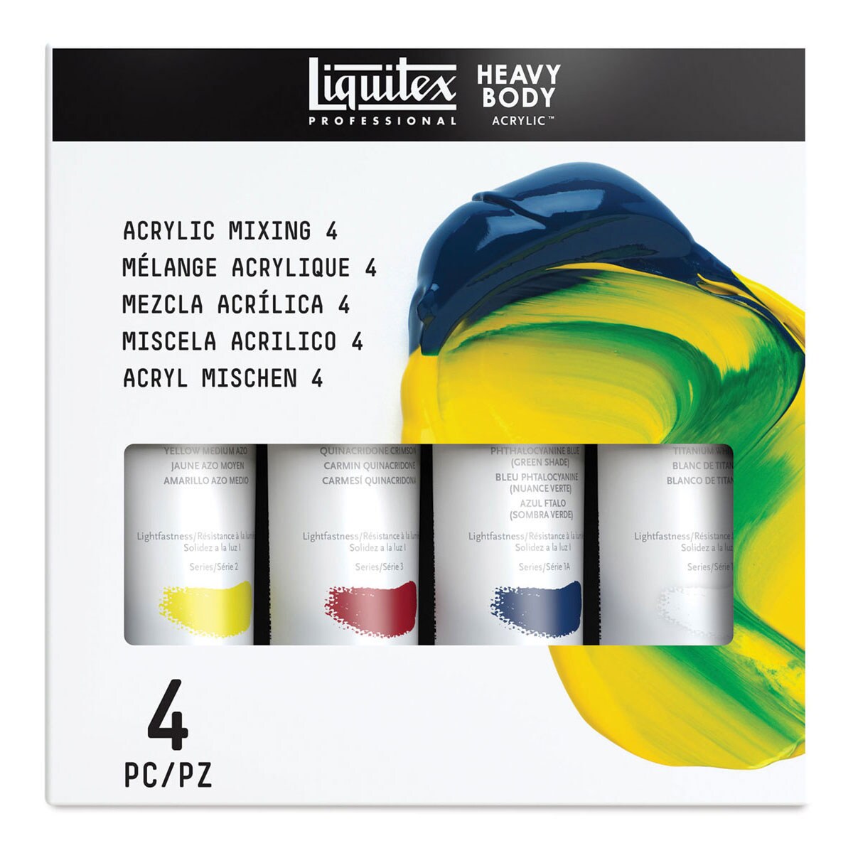 Liquitex Heavy Body Artist Acrylics - Primary Set, Set of 4 colors, 2 oz  tubes