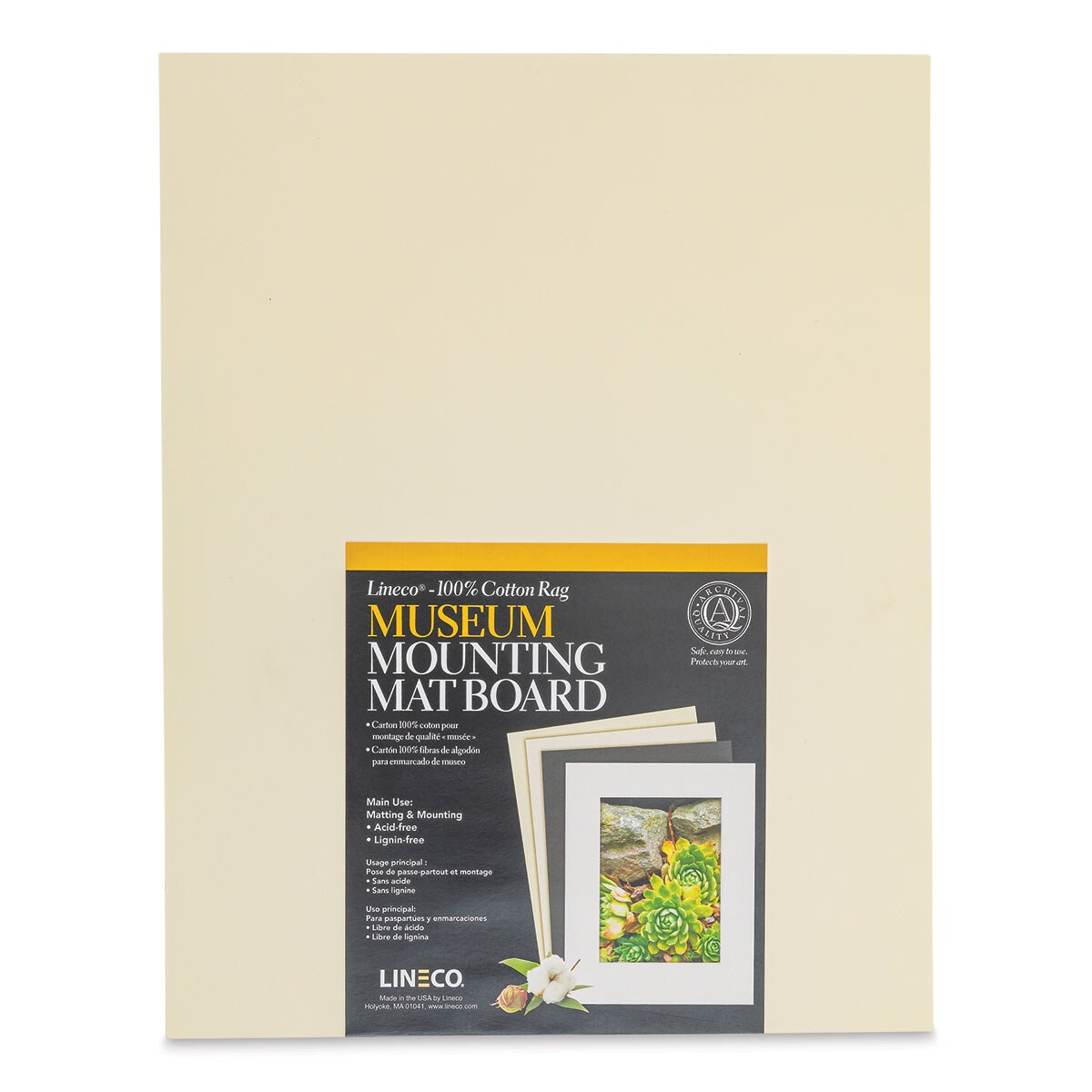 Lineco Cotton Rag Museum Mounting Boards - Pkg of 25,   Cream, 11&#x22; x 14&#x22;
