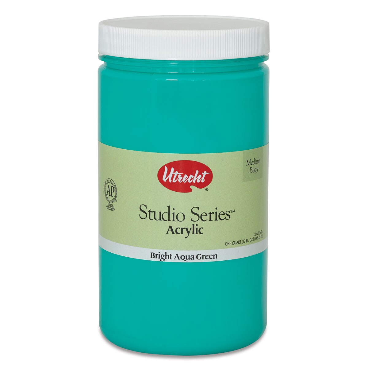 Utrecht Studio Series Acrylic Paint - Bright Aqua Green, Quart