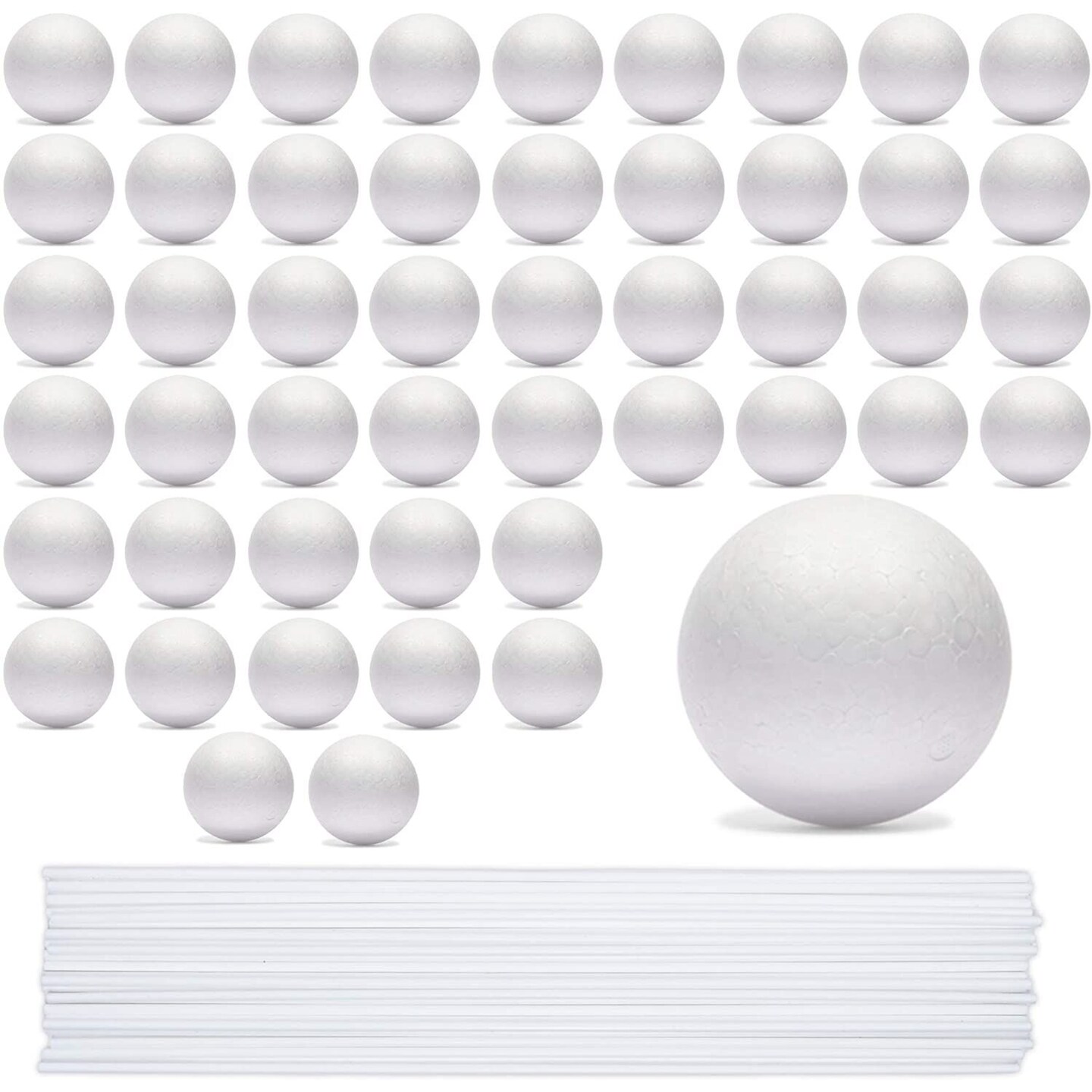 4 Inch Foam Balls for Crafts - 12 Pack Round White Polystyrene