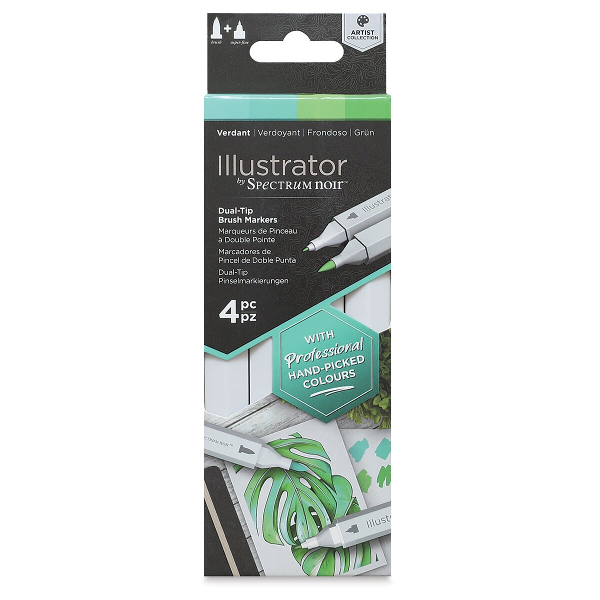 Spectrum Noir Illustrator Markers - Verdant Colors, Set of 4