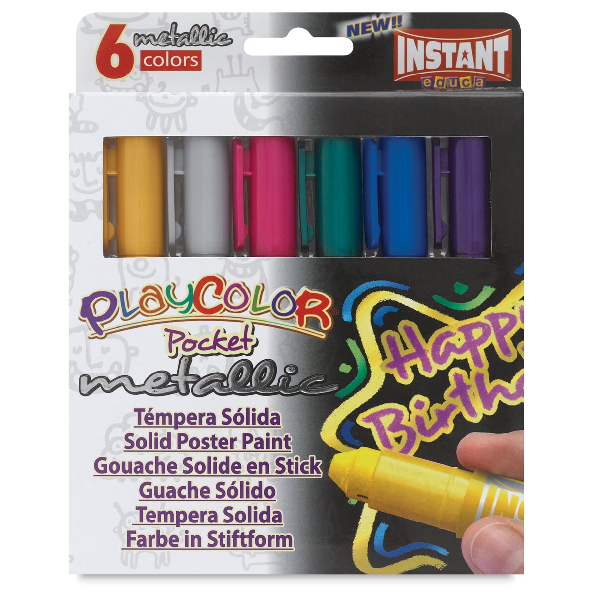 Playcolor - Metallic Colors, Set of 6, Pocket Sized
