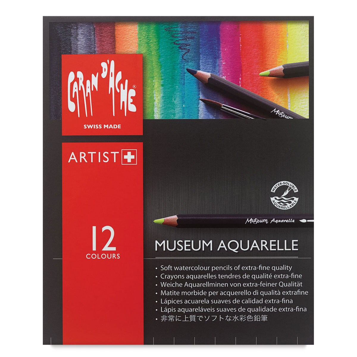 Caran D'Ache Museum Aquarelle Pencil Set - Set of 12, Introduction Colors