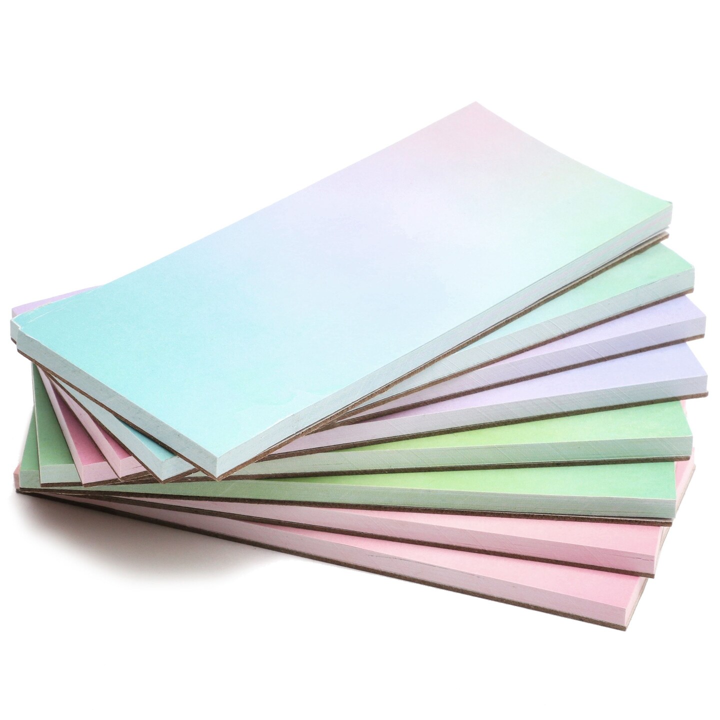8 Pack Watercolor Pastel Sticky Notes, Gradient Color To Do Notepads (5.5 x 2.35 In, 50 Sheets Per Pad)