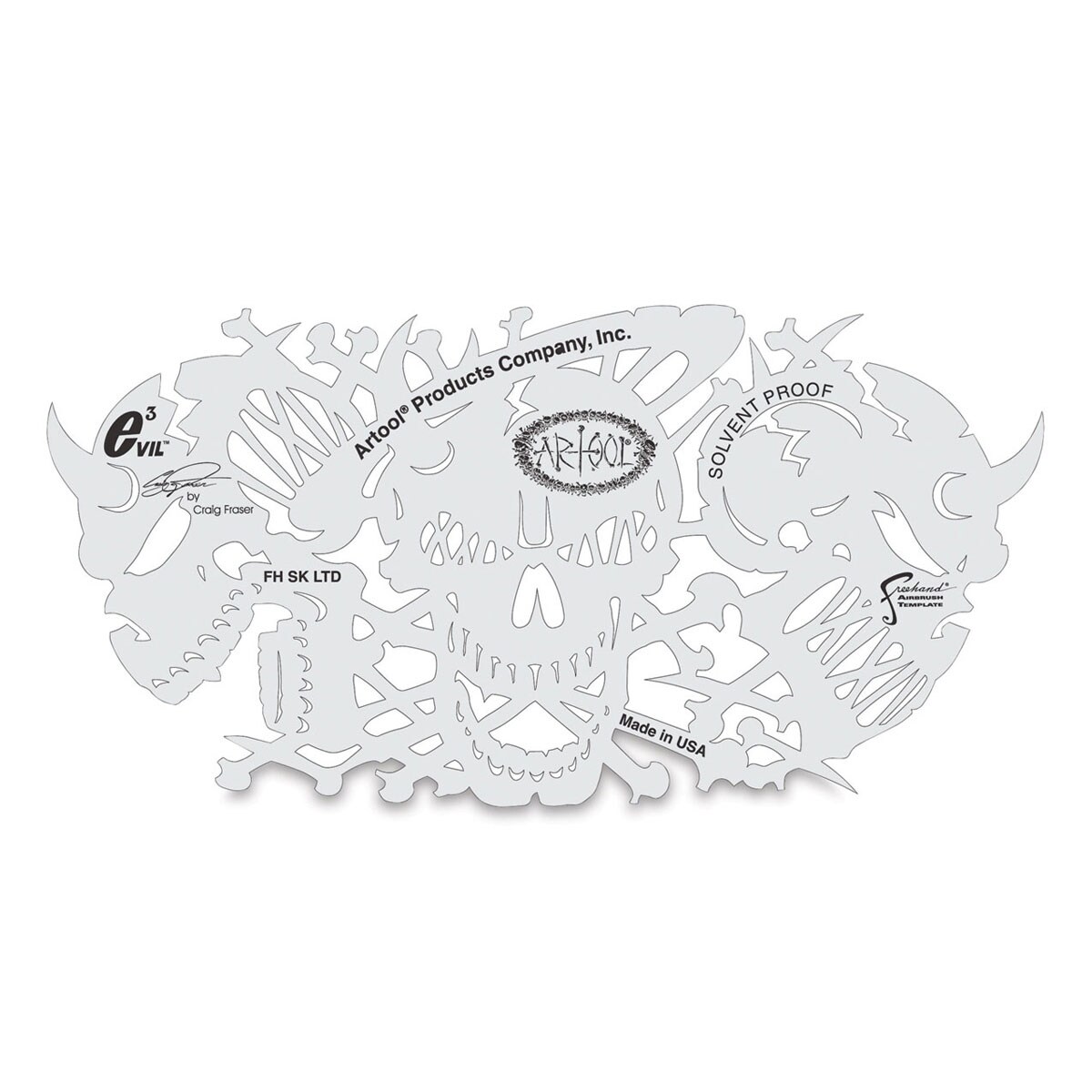 Iwata-Medea Artool Skullz 2 Airbrush Template Set – 3 Solvent-Proof Stencils For Painting & Art Projects
