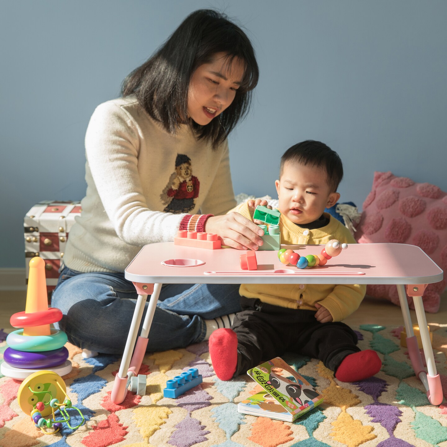 Bed Tray Laptop Foldable Table, Kids Lap Desk Homework Table