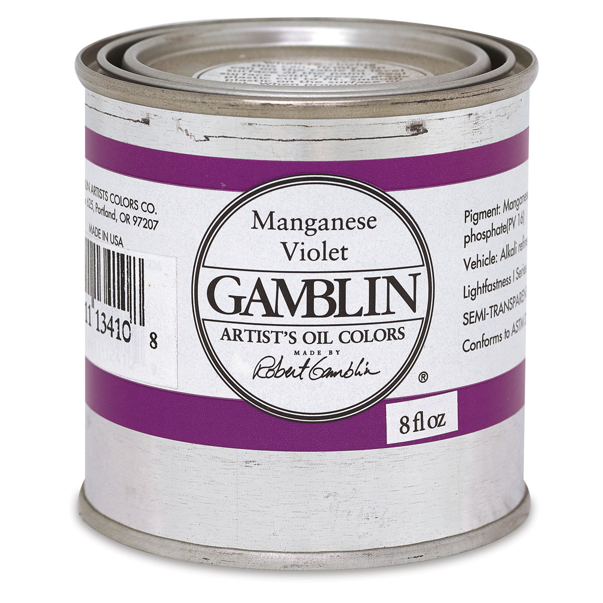 Gamblin Artist&#x27;s Oil Color - Manganese Violet, 8 oz Can