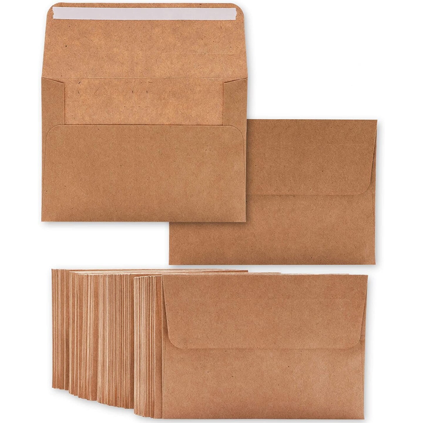 50 Pack A4 Invitation Envelopes, Square Flap Kraft Paper Party Invitation Envelopes, 4.2 x 6 .2&#x22;