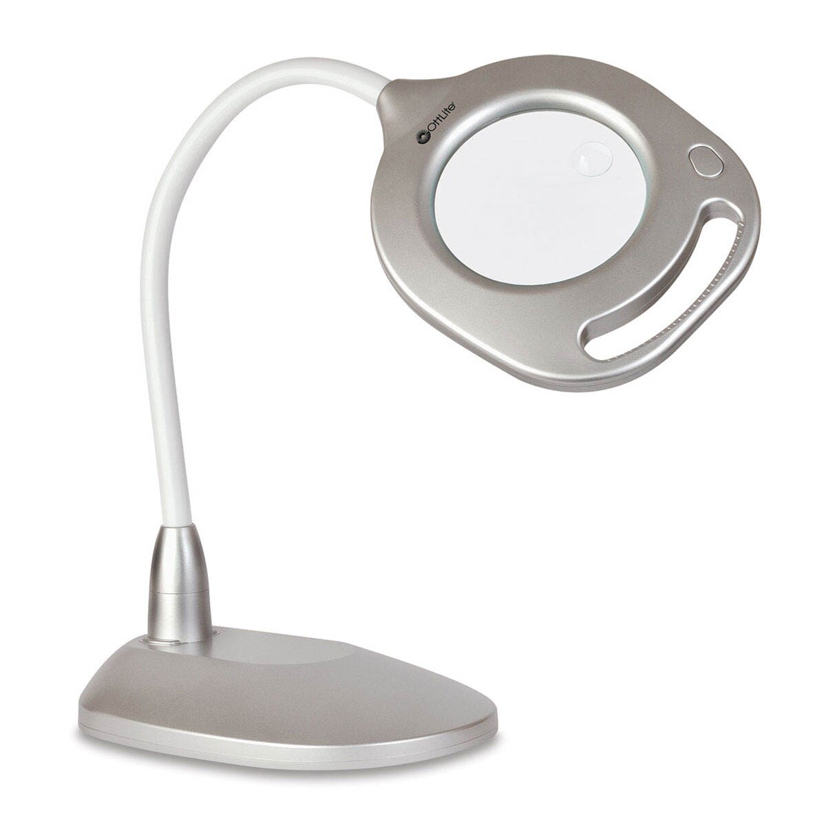 OttLite 2-in-1 LED Magnifier Floor and Table Lamp - Silver