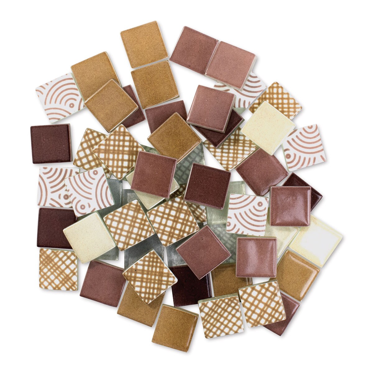 Mosaic Mercantile Patchwork Tiles - Maroon/Tan, 3 lb