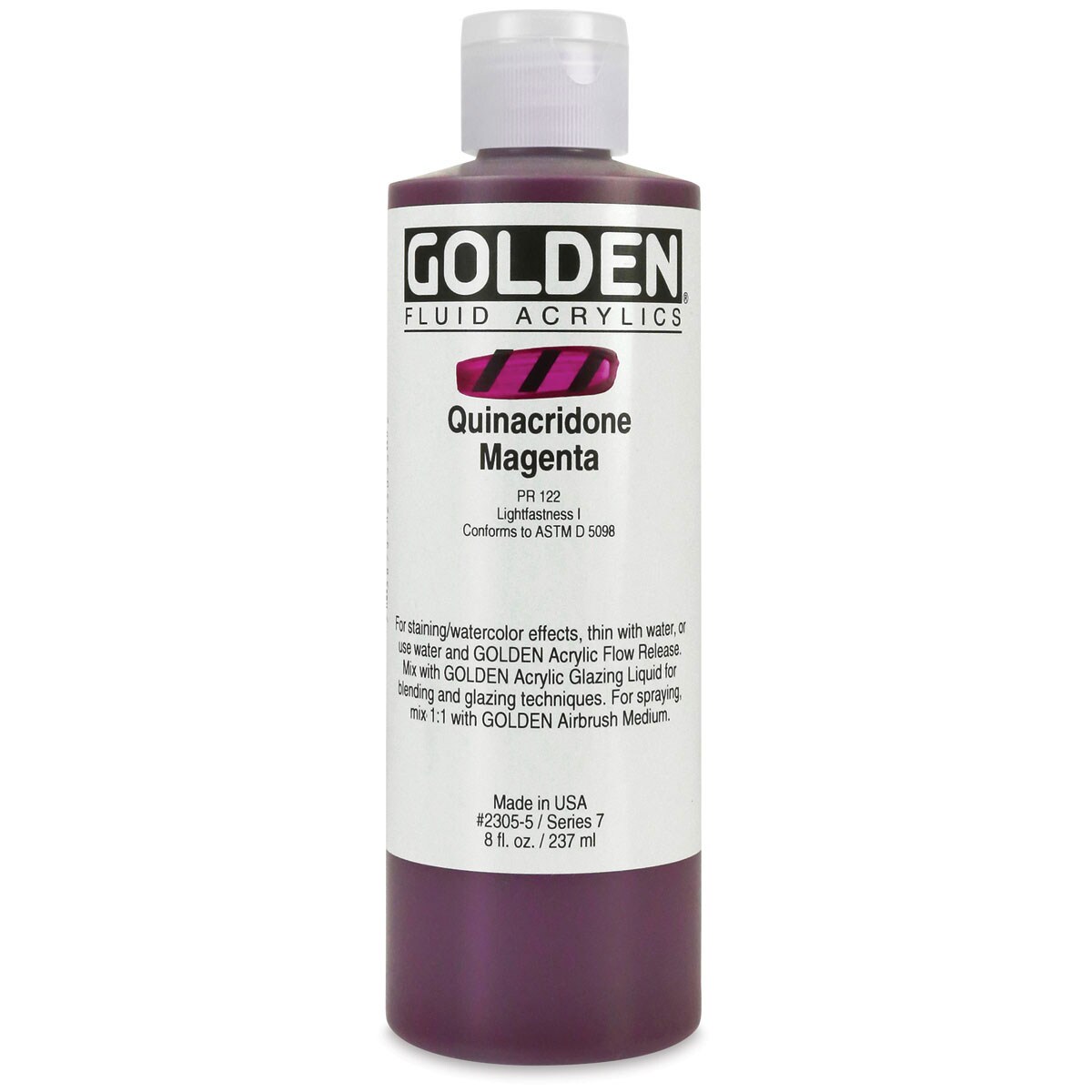 Golden Fluid Acrylics Quinacridone Magenta, 8 oz bottle Michaels