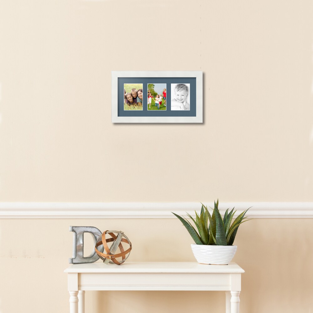 ArtToFrames Collage Photo Picture Frame with 3 - 3.5x5 inch Openings, Framed in White with Over 62 Mat Color Options and Regular Glass (CSM-3966-29)