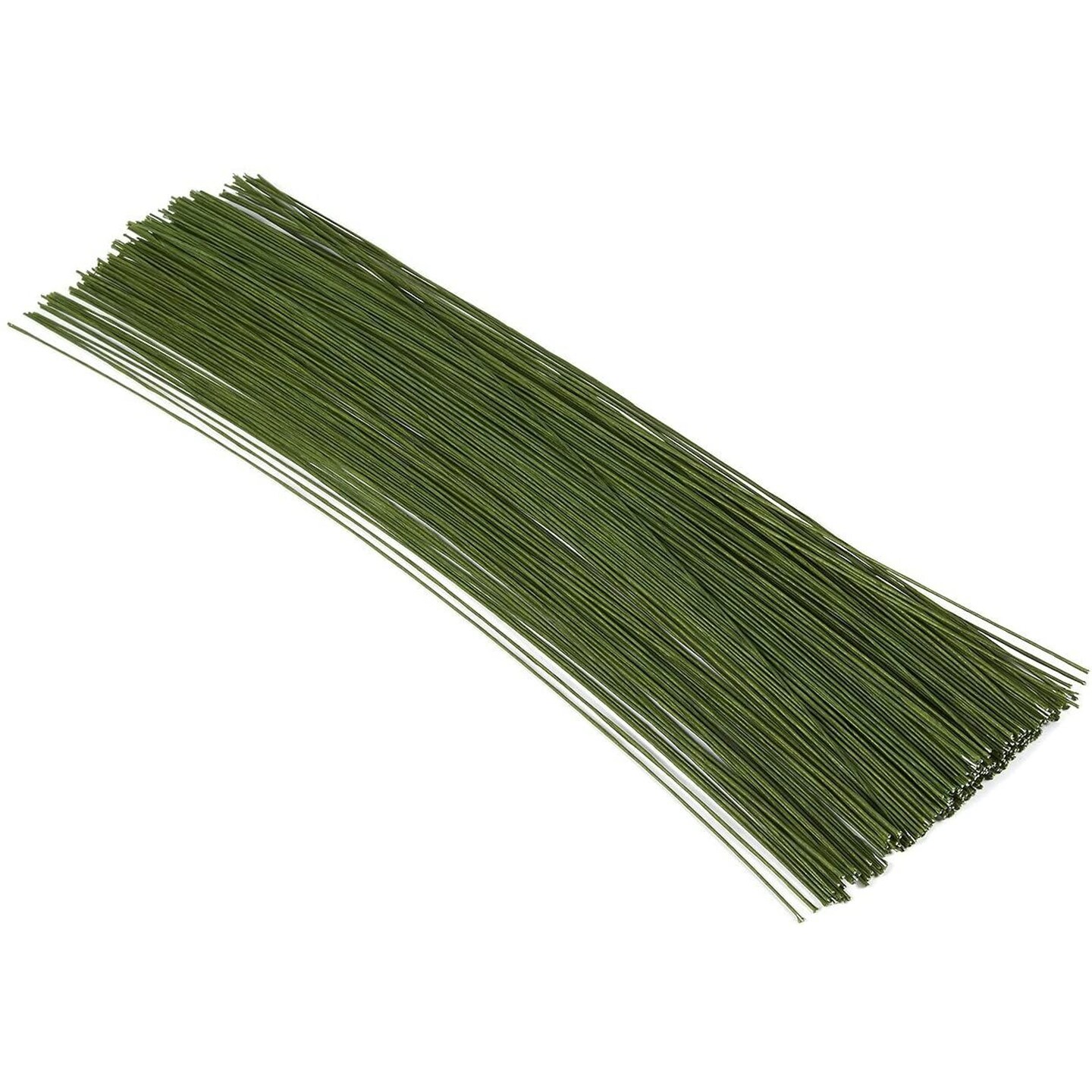 200 Pieces 19 Gauge Dark Green Floral Stem Wire for DIY Crafts, 16 In Paper Wrapped Wire for Artificial Flower Arrangements