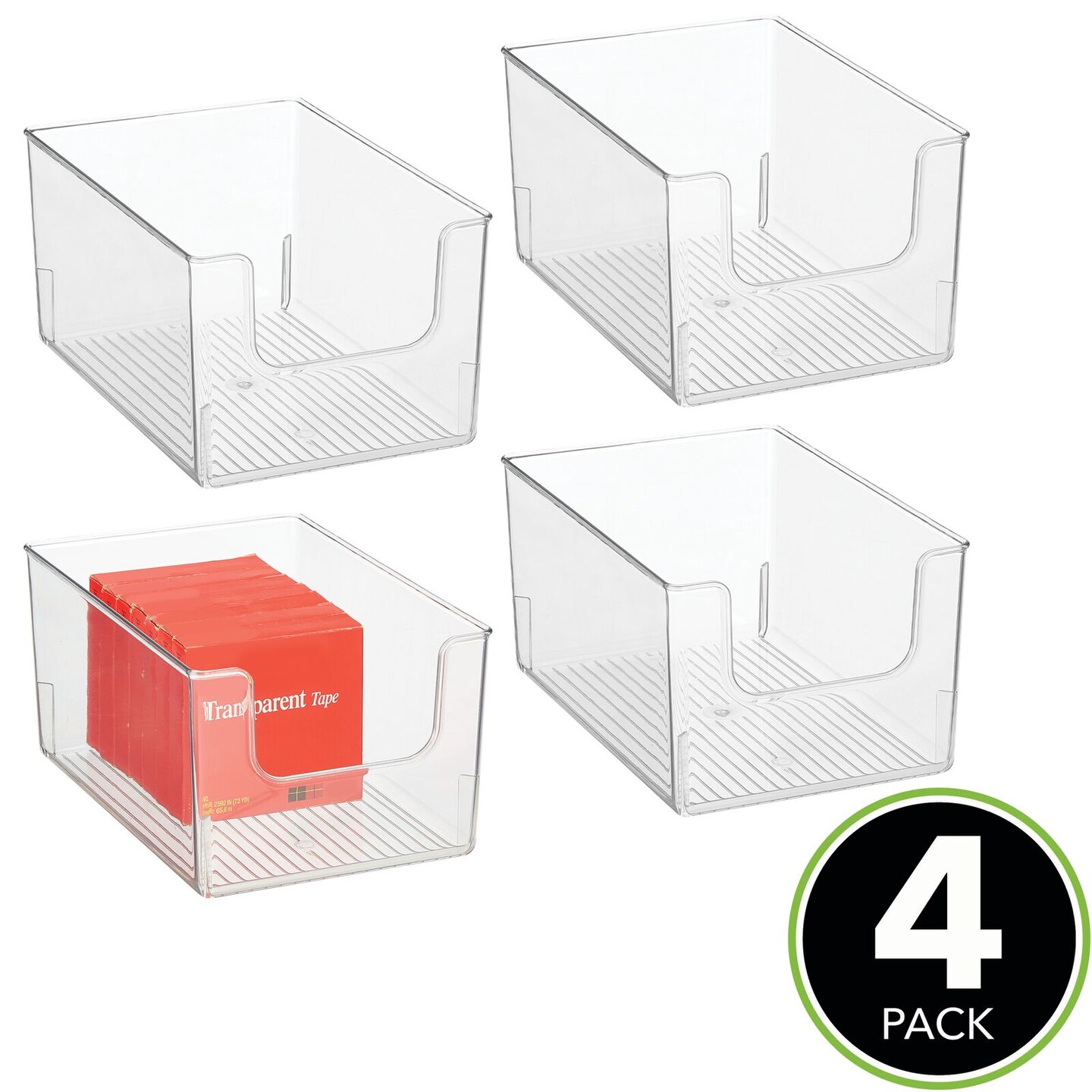 mDesign Plastic Home Office Storage Bin Container, Desk Organizer, 4