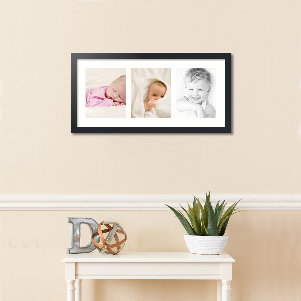 ArtToFrames Collage Photo Picture Frame with 3 - 8x10 inch Openings, Framed in Black with Over 62 Mat Color Options and Plexi Glass (CSM-3926-25)