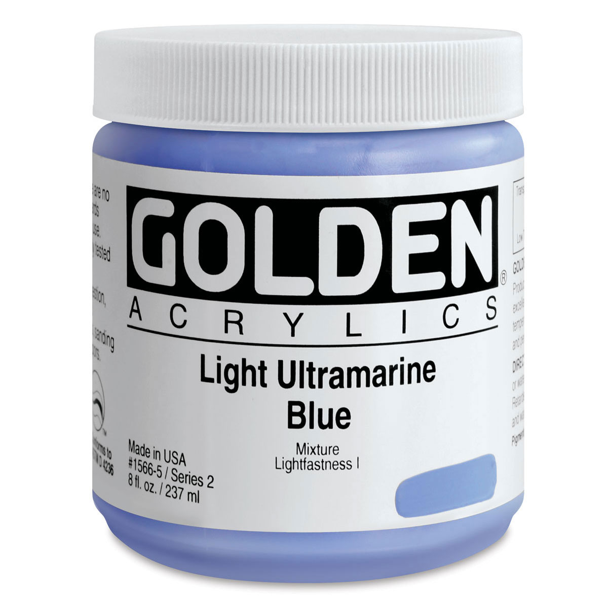 Golden Heavy Body Artist Acrylics - Light Ultramarine Blue, 8 oz Jar
