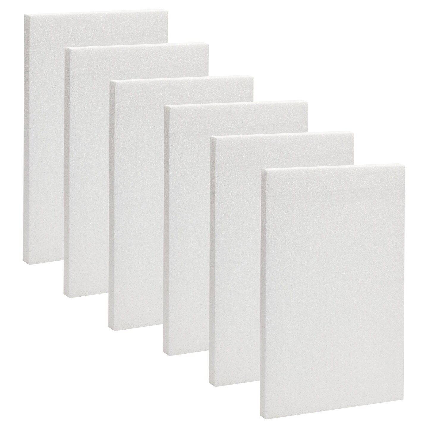 1 Inch Thick Foam Board Sheets - 6 Pack 17x11 Inch Polystyrene Rectangles  for DIY Crafts, Insulation, Sculptures, Models (White)