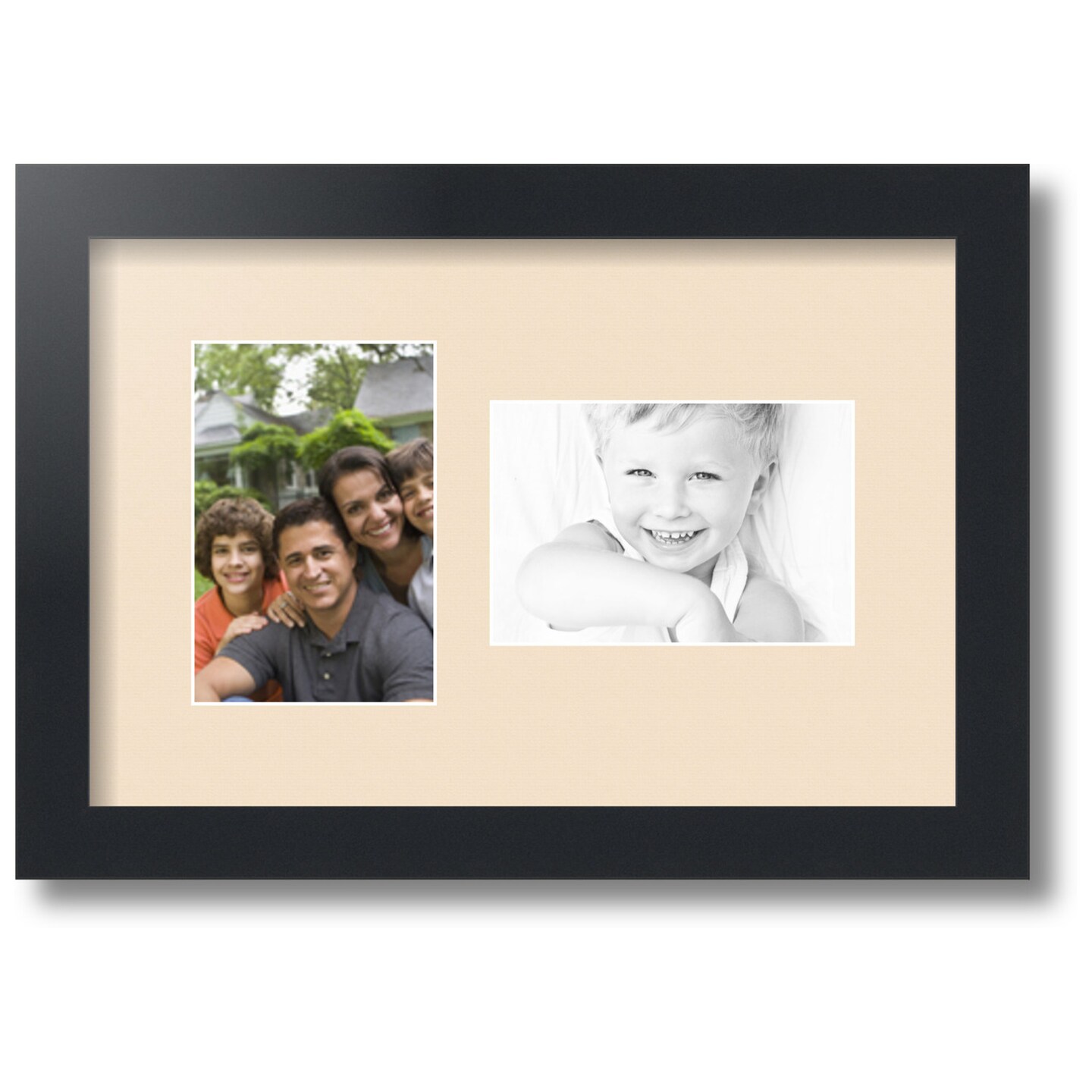 ArtToFrames Collage Photo Picture Frame with 2 - 4x6 inch Openings, Framed in Black with Over 62 Mat Color Options and Regular Glass (CSM-3926-102)