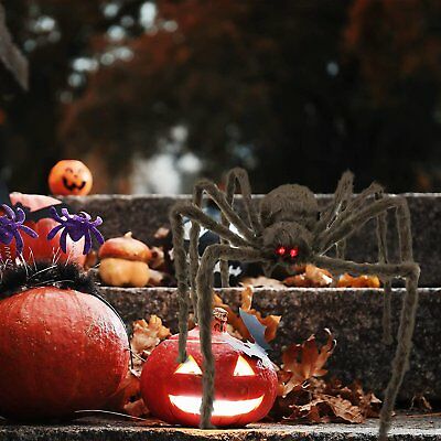 Big Mo's Toys Creepy Spider - Hairy Real Look Tarantula Spider with Red LED Eyes - 1 Piece