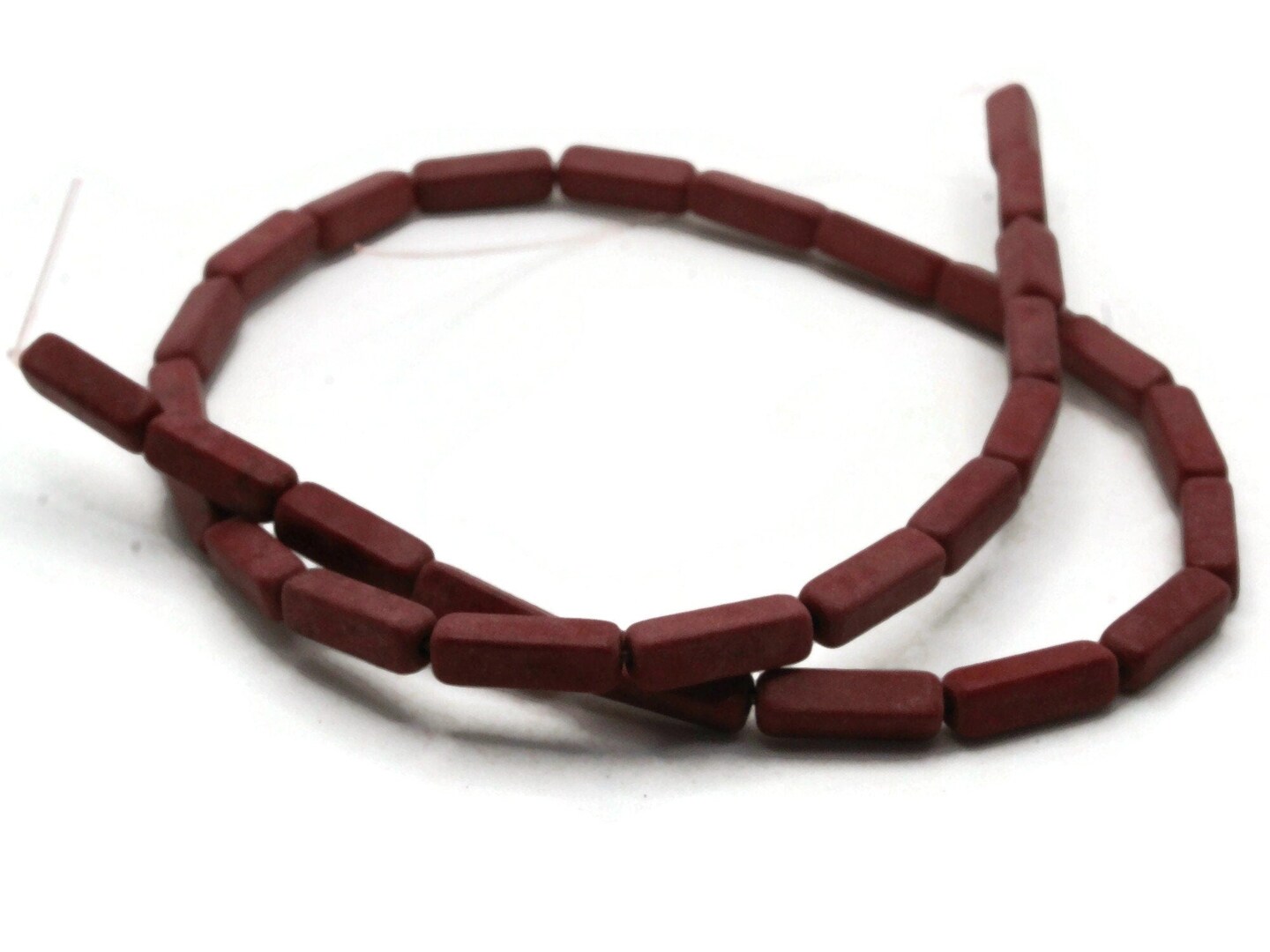 32 13mm Red Rectangle Dyed Howlite Stone Beads