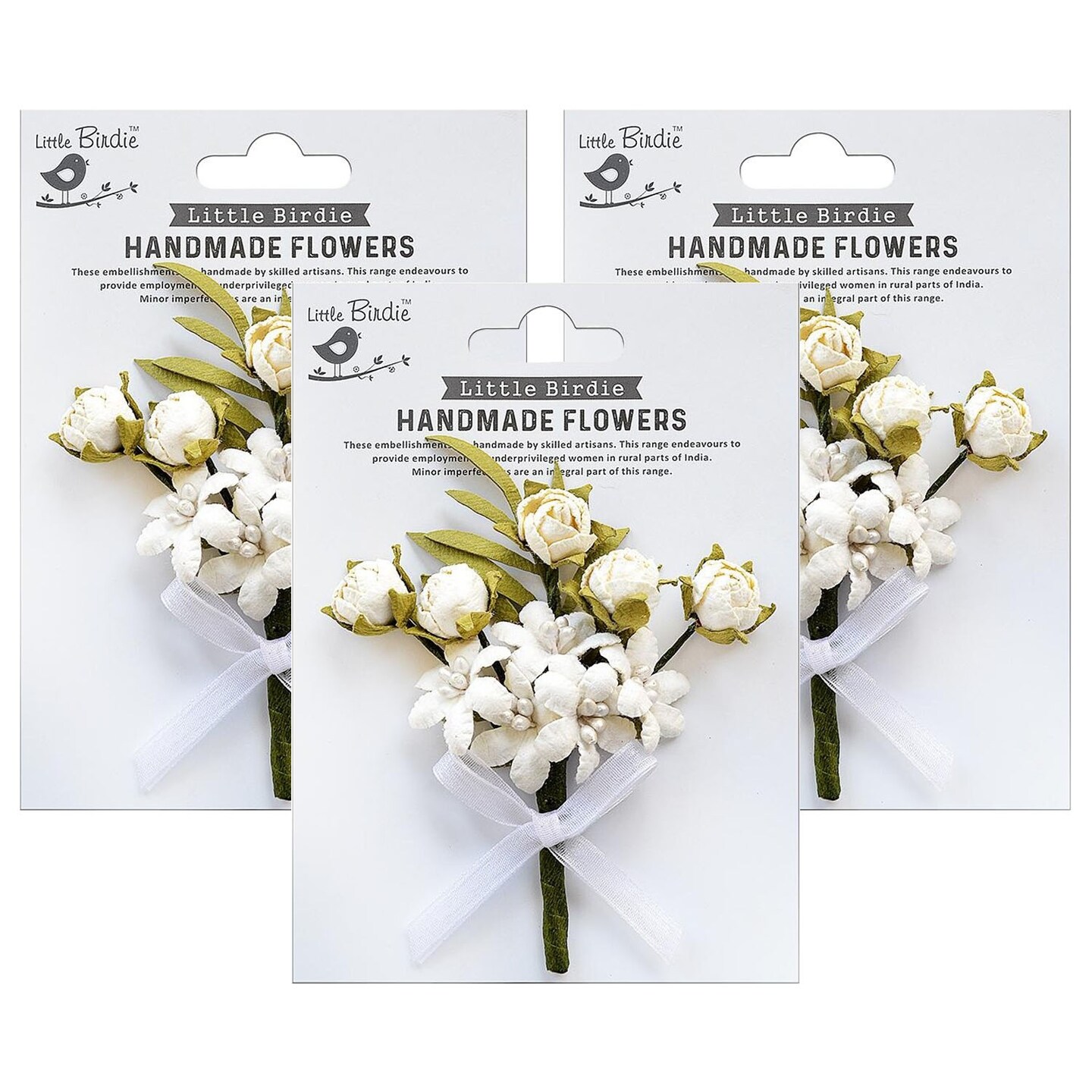 Pack of 3 - Little Birdie Dillan Paper Bouquet 1/Pkg-Shabby Chic