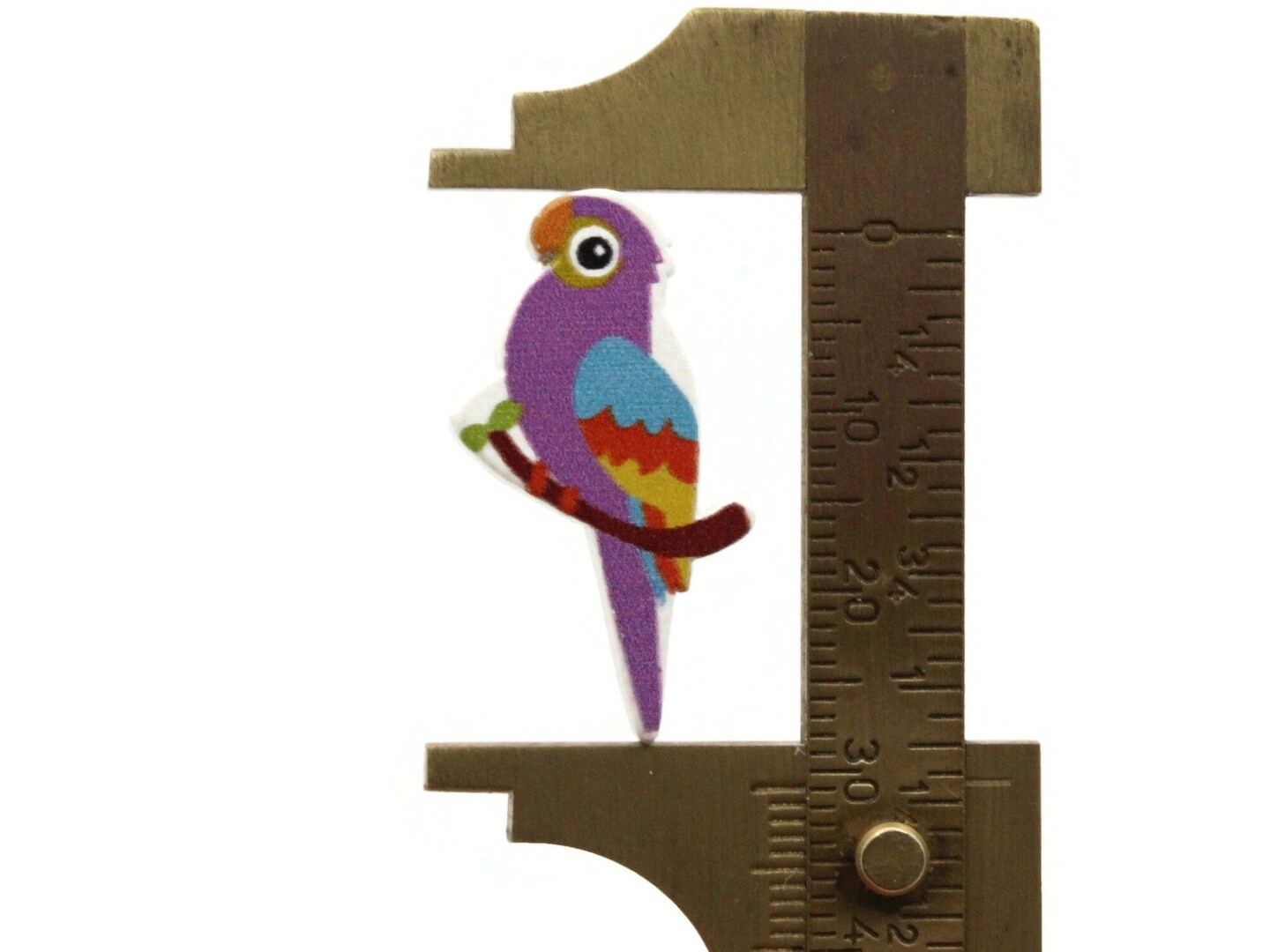 10 31mm Purple Wooden Parrot Beads