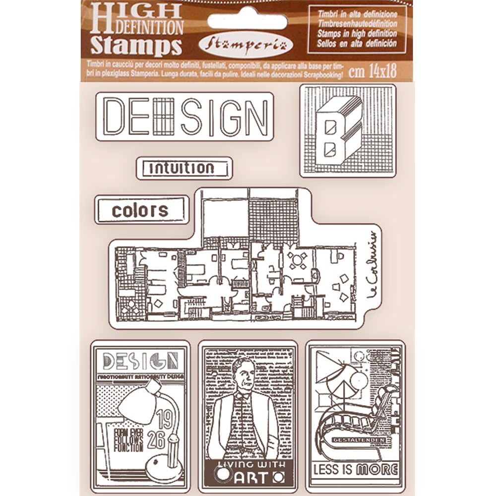 Stamperia Cling Rubber Stamp 5.5&#x22;X7&#x22;-Bauhaus Design