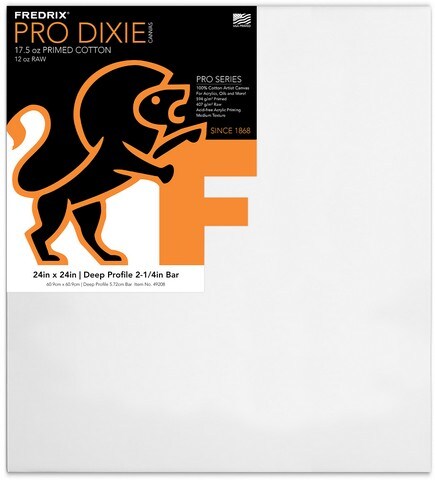 PRO SERIES 12OZ DIXIE STRETCHED CANVAS 24X24 2-1/4 BARS