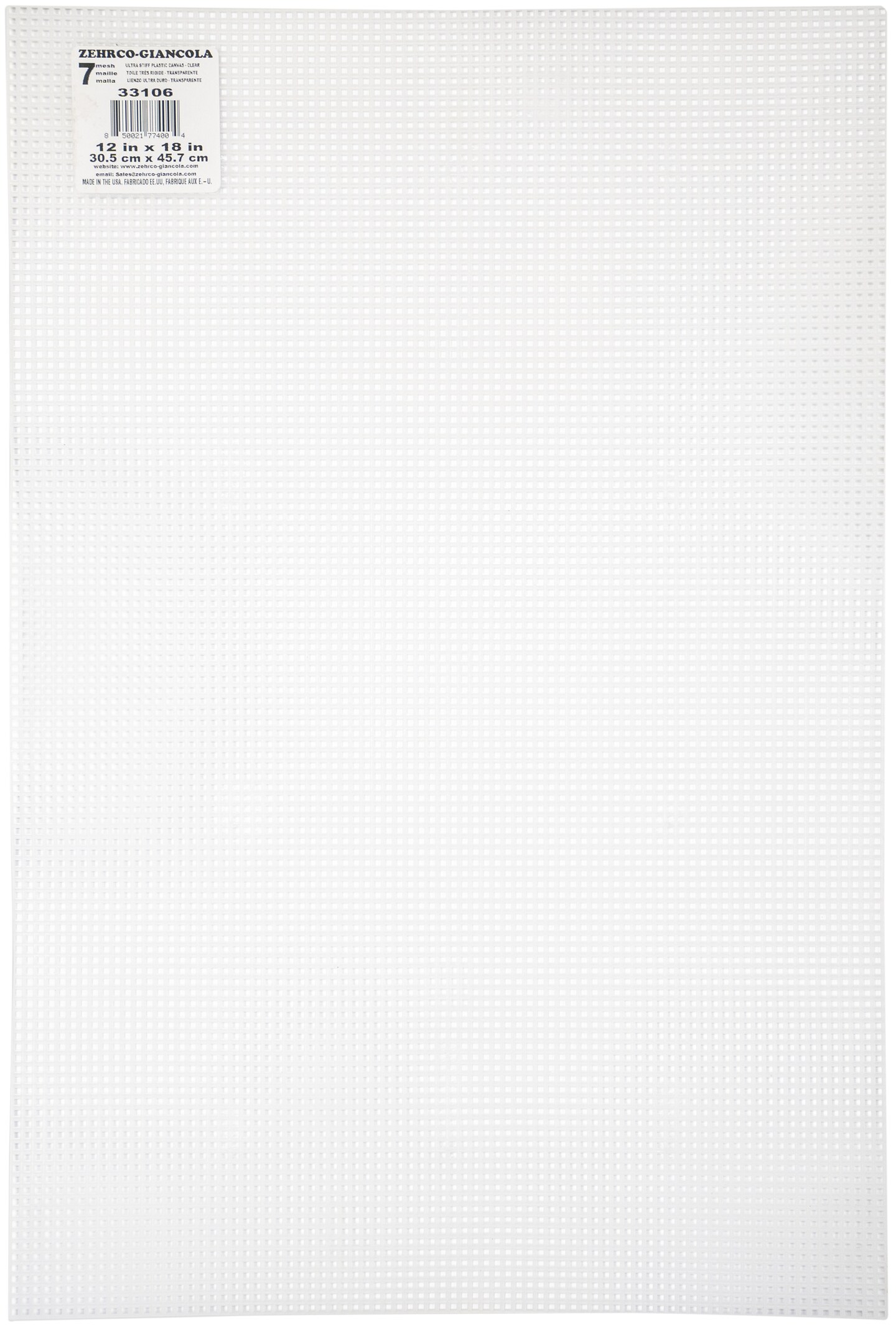 Zehrco-Giancola Artist Sheet Plastic Canvas 7ct 13.6"X22.6