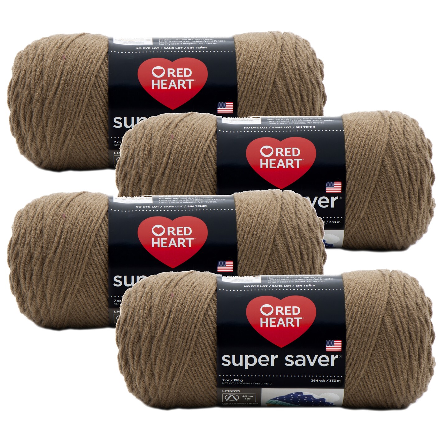 (Pack of 4) Red Heart Super Saver Yarn-Cafe Latte