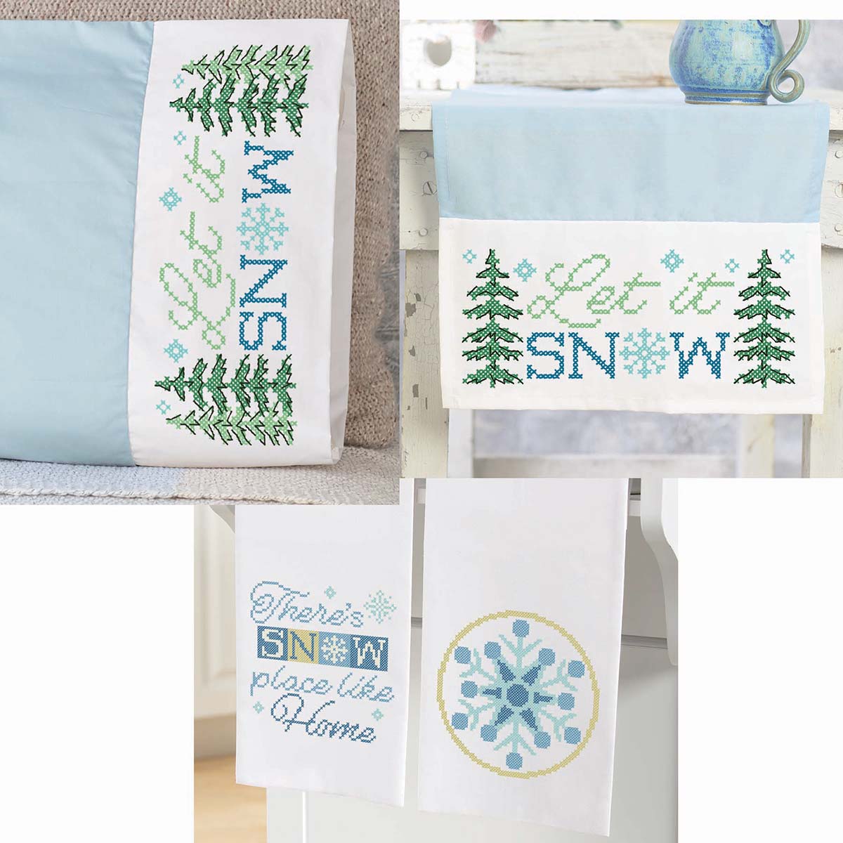 Herrschners Snow Set Stamped CrossStitch Michaels