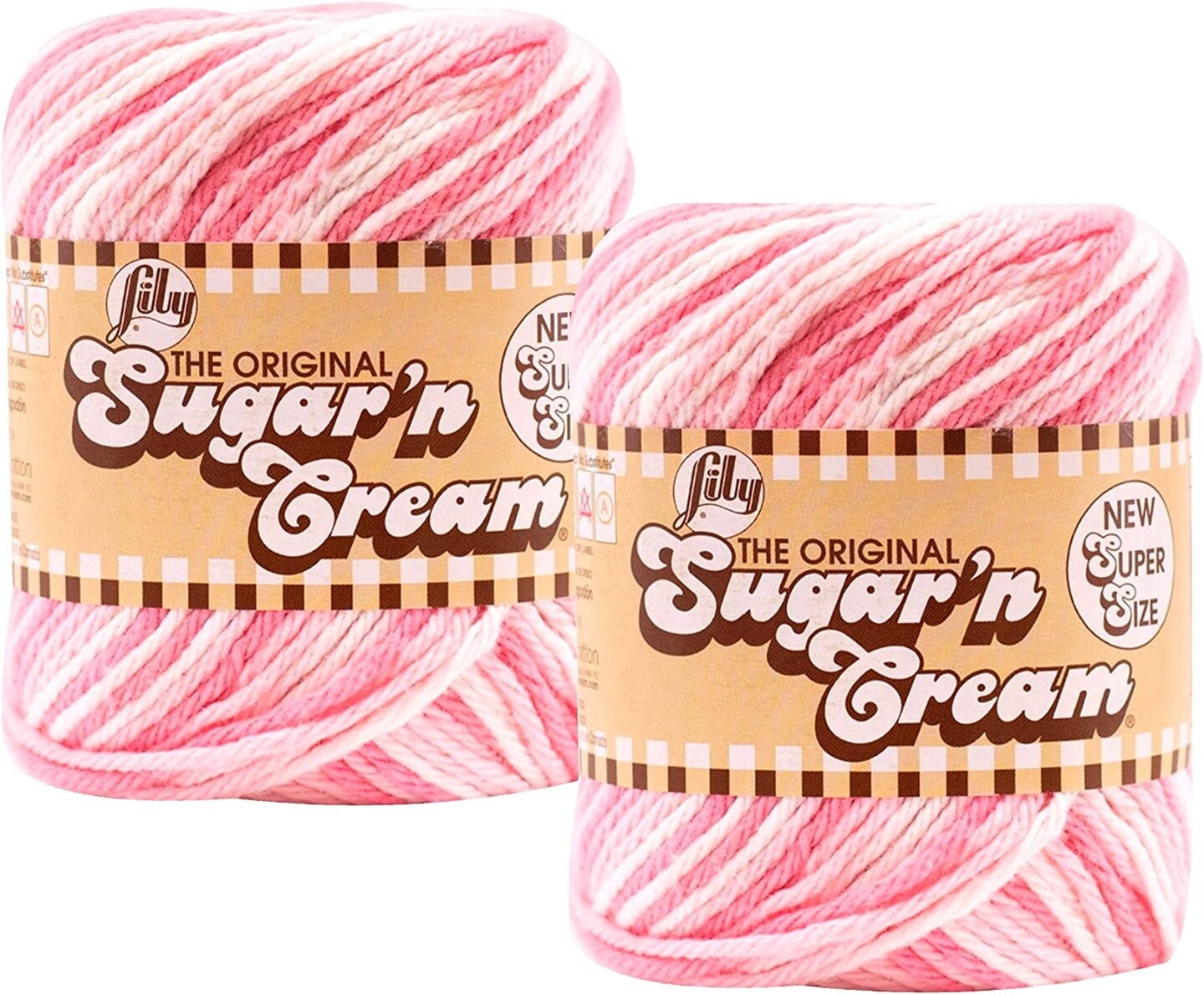 (Pack of 2) Lily Sugar'n Cream Yarn - Ombres Super Size-Strawberry
